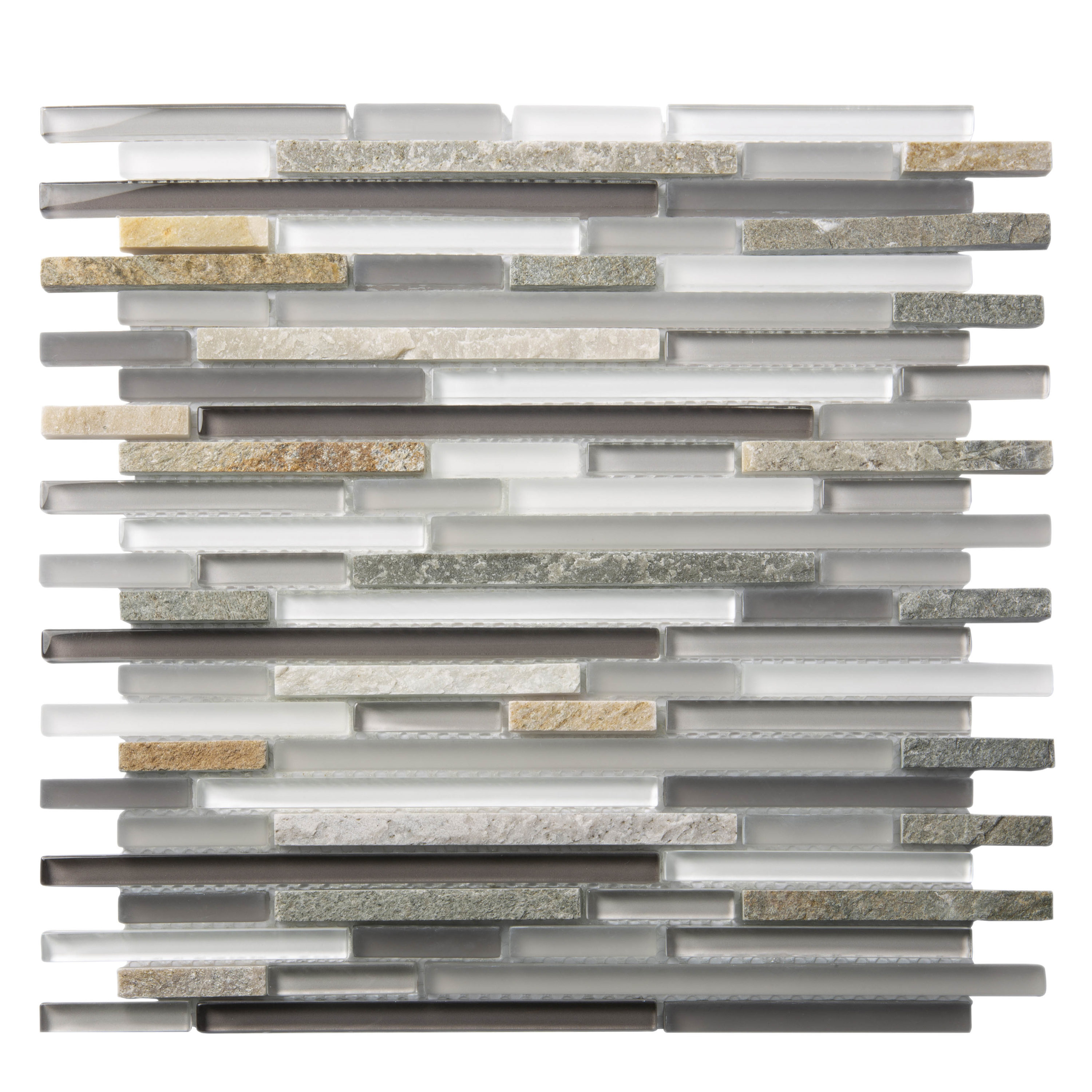 Apollo Tile (Sample) Floor and Wall Tile Beige and Gray 4-in x 4-in Multi-finish Glass/Metal/Stone Marble Floor and Wall Tile