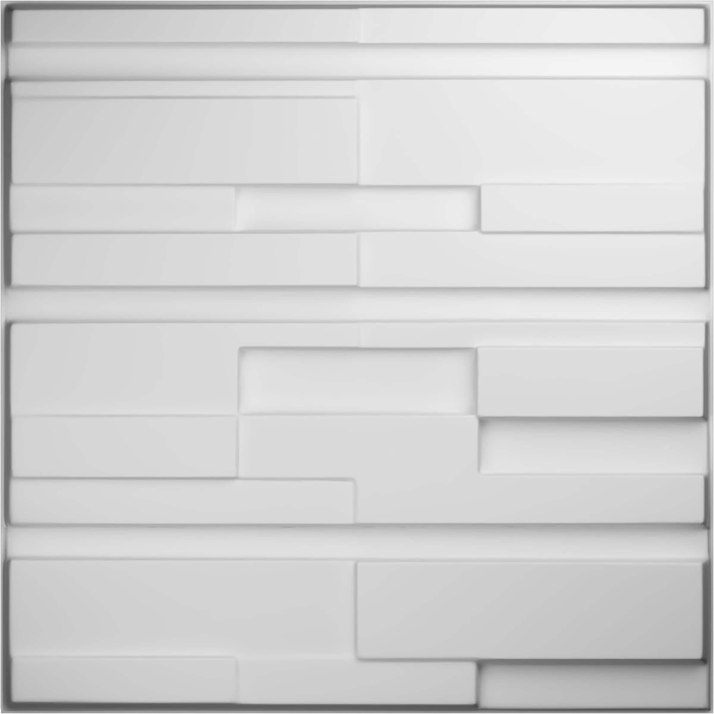 Ekena Millwork WP20X20OBWH-CASE-12 19-5/8-in x 19-5/8-in Embossed Paintable/Stainable White PVC Wall Panel ( 12 -Pack, Covers 32.1-sq ft )