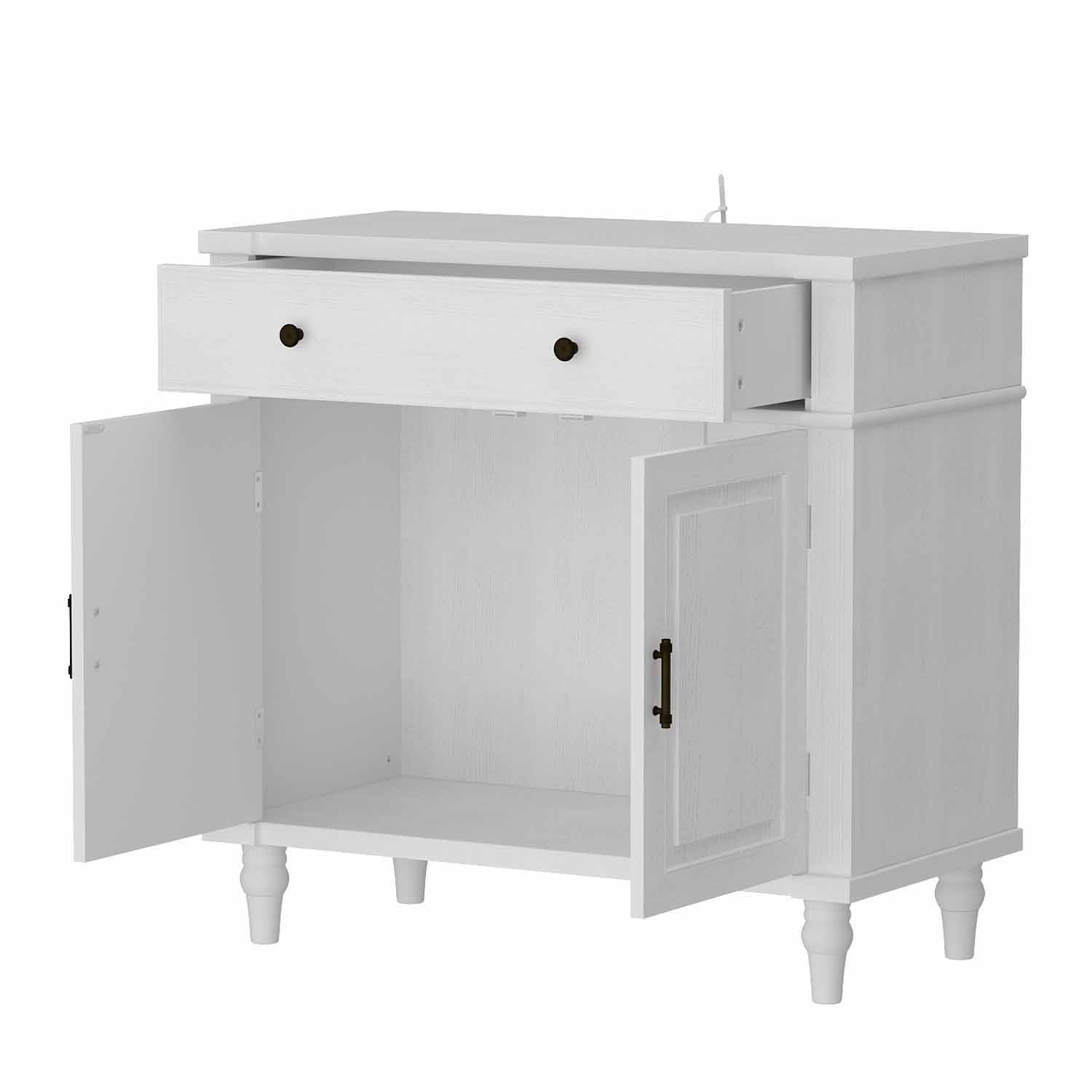 KALLHÄLL Gateleg table with storage, white/light gray, 13/35/571