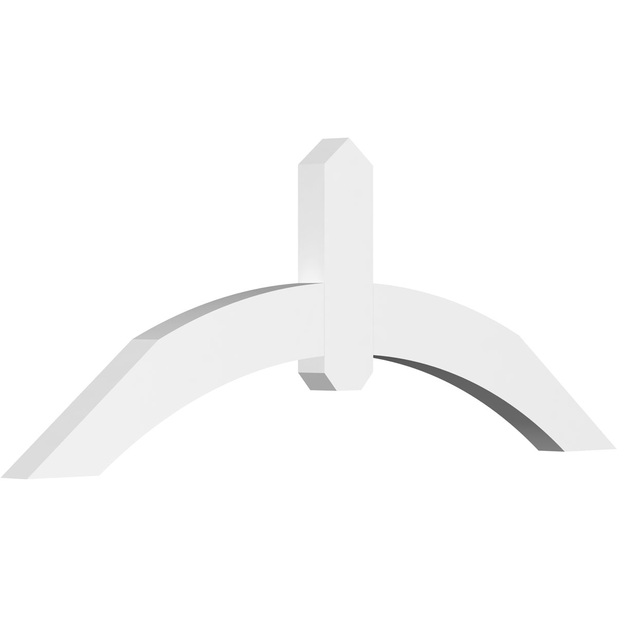Ekena Millwork GBP048X18X0204ARC00 Archdale White PVC Gable bracket