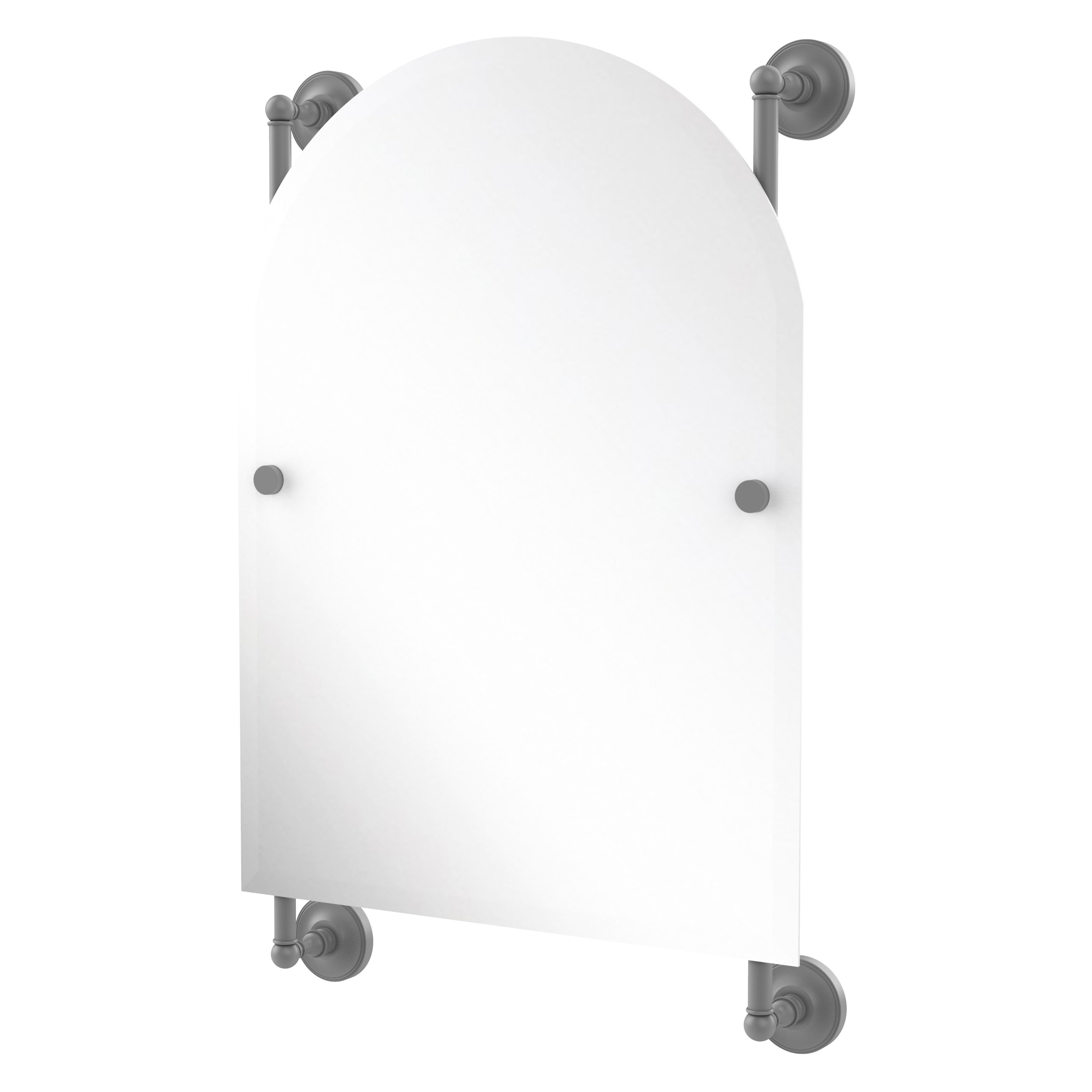 Allied Brass PR-27-94-GYM Prestige Regal 21-Inches x 32-Inches Beveled Frameless Arch Bathroom Vanity Mirror ( Matte Gray )