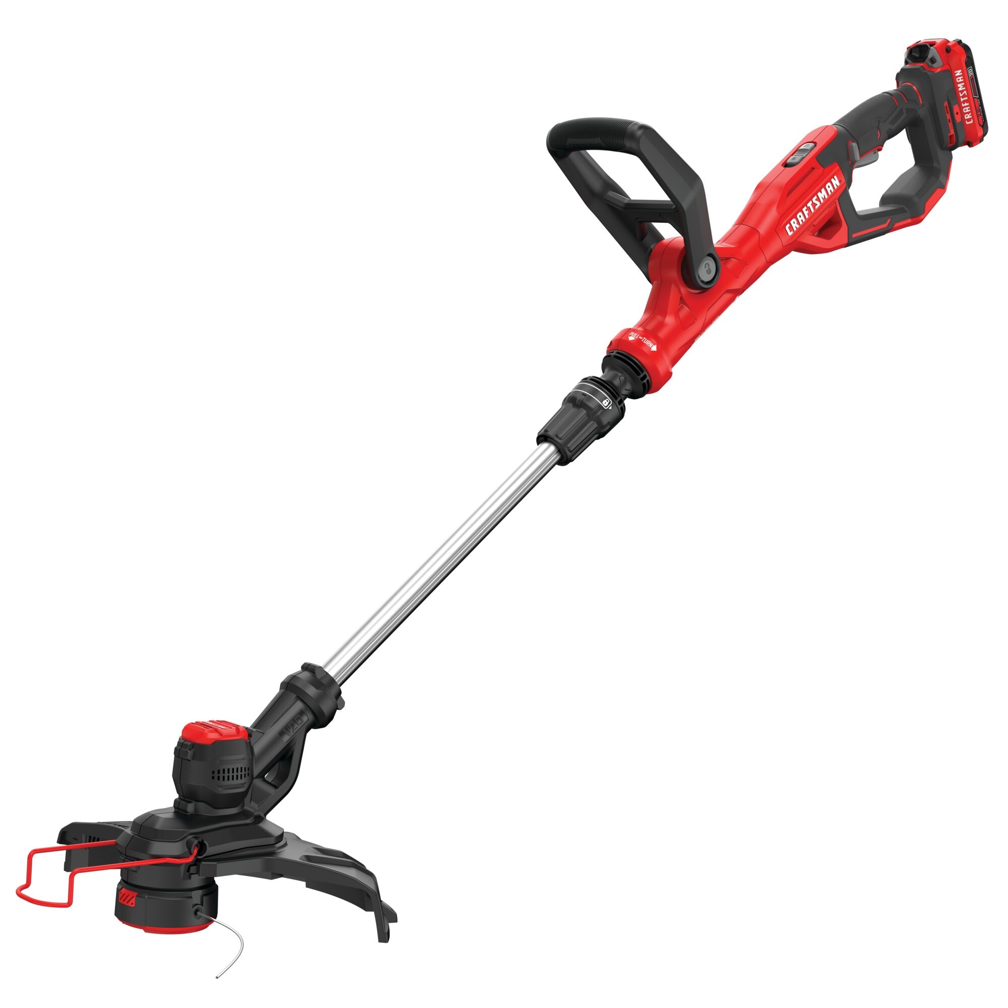 CRAFTSMAN CMCST900D1 V20 20-volt max 13.0-in Straight Shaft Battery String Trimmer 2 Ah (Battery Included) (Charger Included)