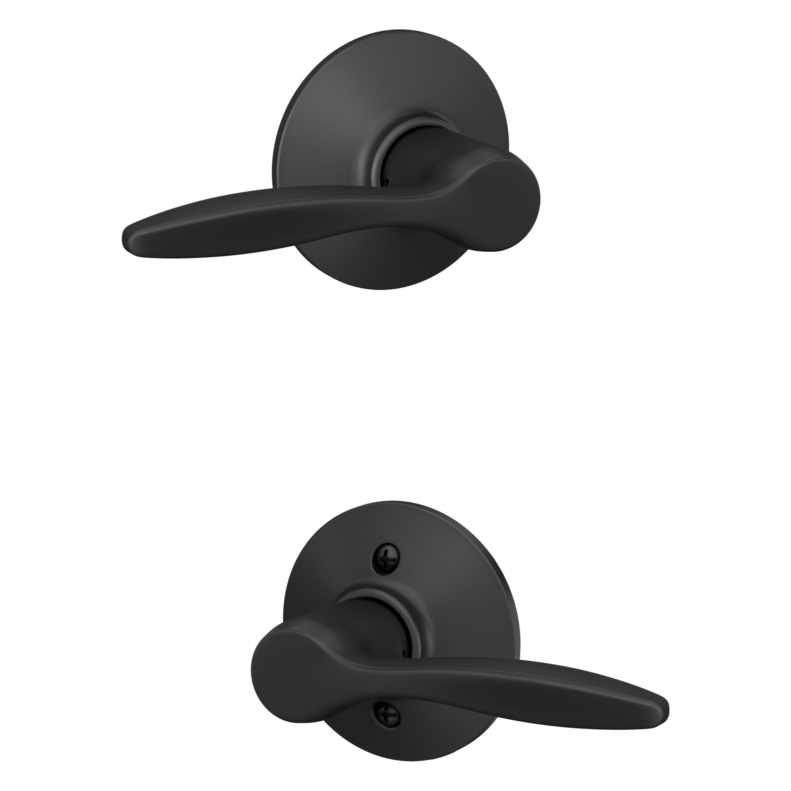 Schlage F10 DEL 622 Delfayo Matte Black Interior Hall/Closet Passage Door Handle