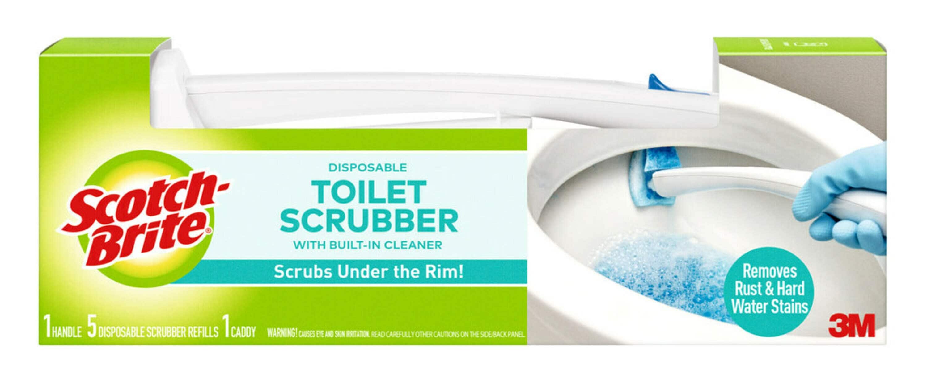 Scotch-Brite Basic Disposable Toilet Bowl Scrubber, 1 Handle, 1 Refill, Blue