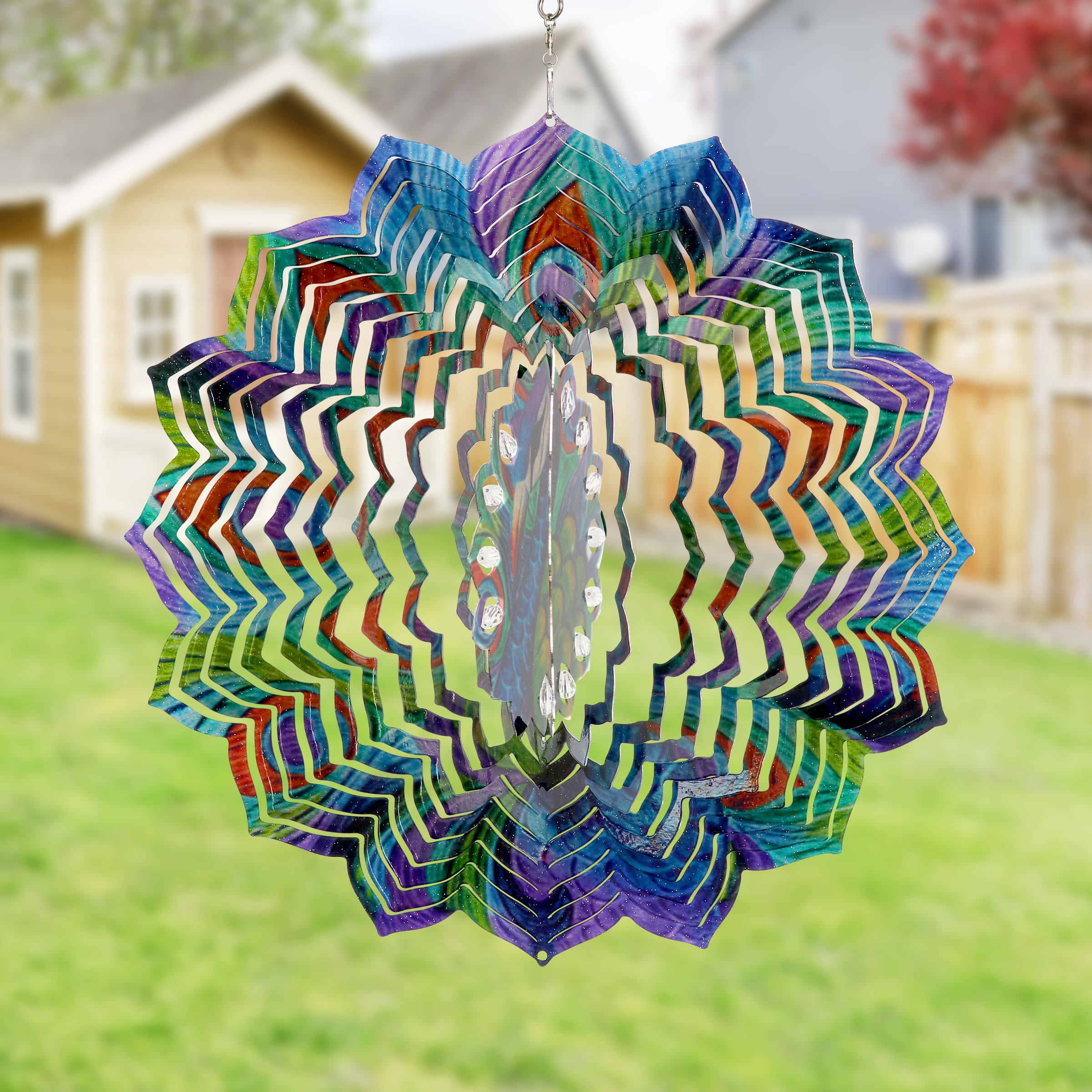 Exhart Multicolor Steel Animals Wind Spinner in the Wind Spinners ...