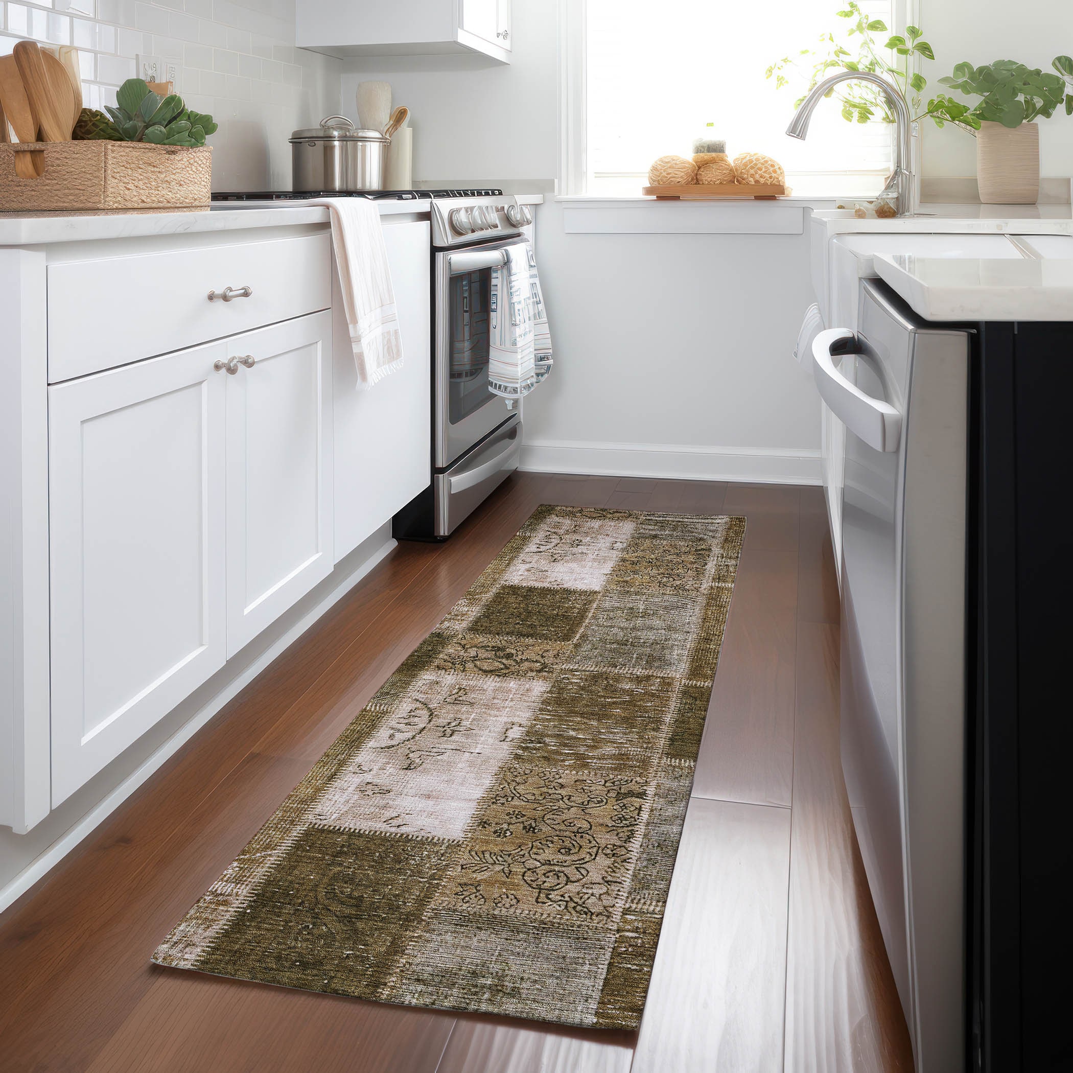 Addison Rugs ACN631BR2X8 Chantille ACN631BR 2 x 7 (ft) Polyester Brown Rectangular Indoor/Outdoor Geometric Machine washable Runner rug