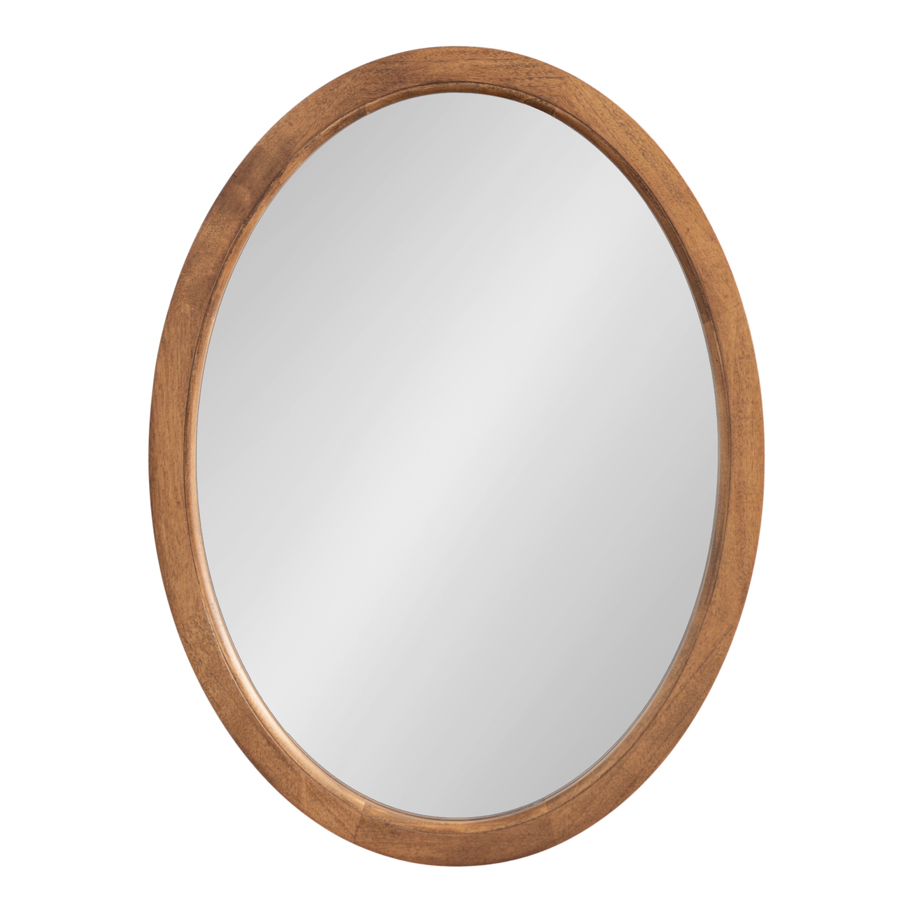 Kate and Laurel 227494 Hogan 18-in W x 24-in H Oval Rustic Brown Framed Wall Mirror