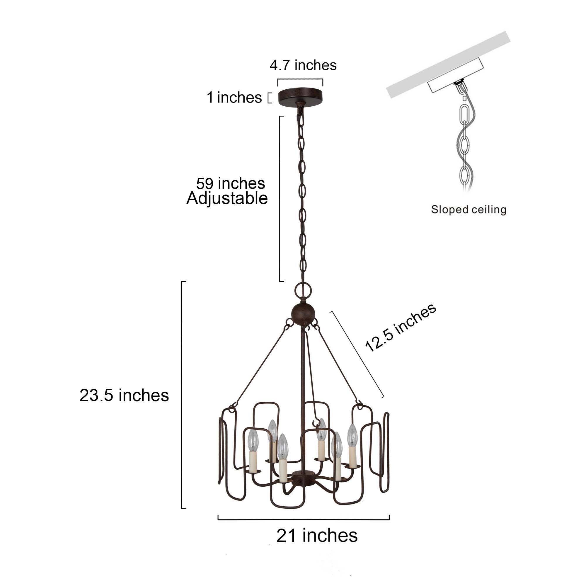 Uolfin 6-Light Antique Black Modern/Contemporary Led Cage Chandelier ...