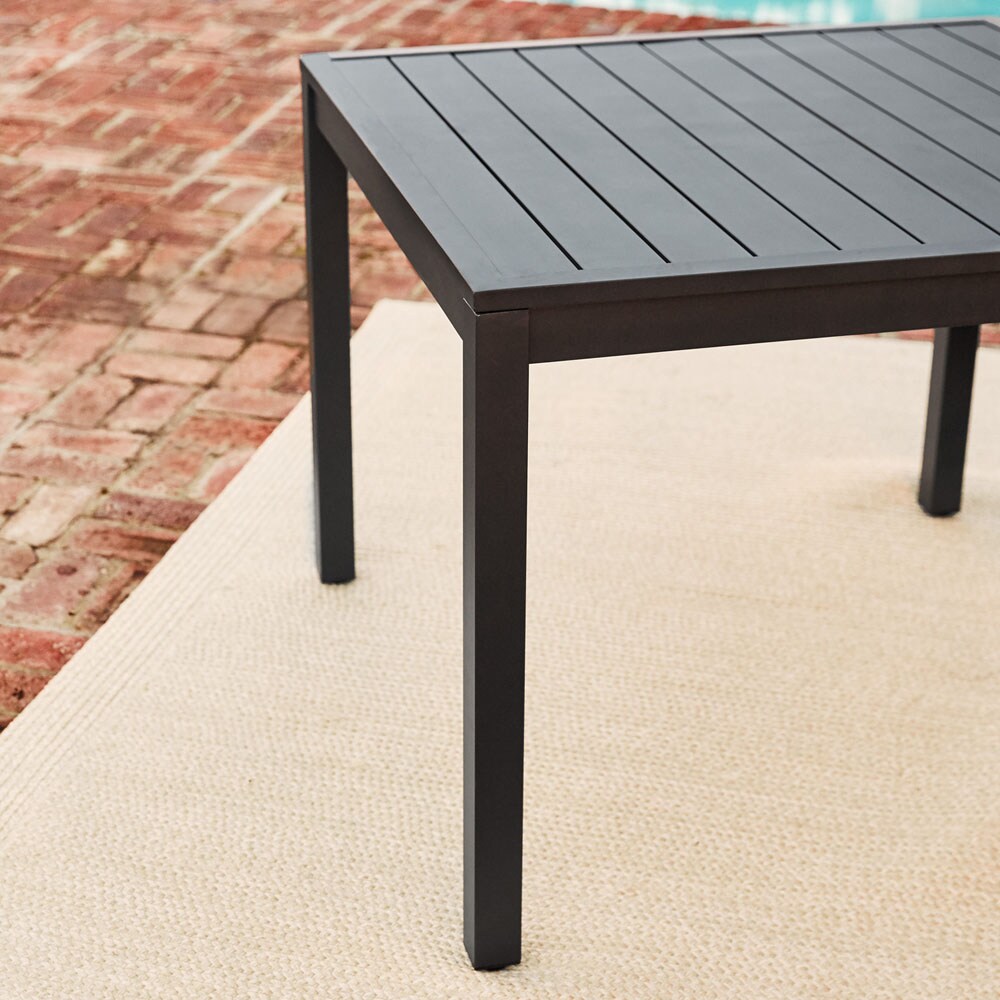Naples 5-Piece Matte Black and Gray Aluminum Outdoor Dining Set