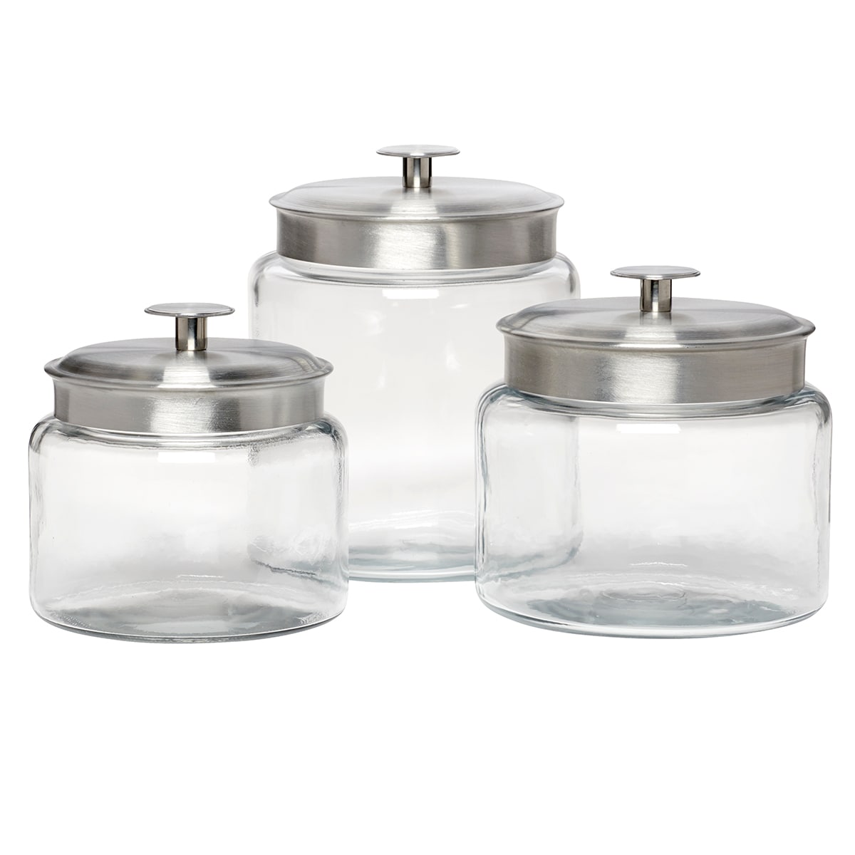 Anchor Hocking Sandwich Style Clear Glass Cookie Biscuit Jar with Lid