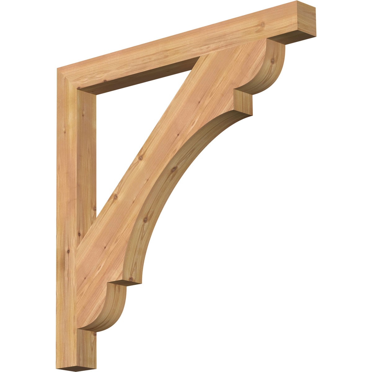 Ekena Millwork BKT04X38X38OLY05SWR Olympic block smooth 3-1/2-in x 38-in x 38-in Western red cedar Brown Wood Standard bracket