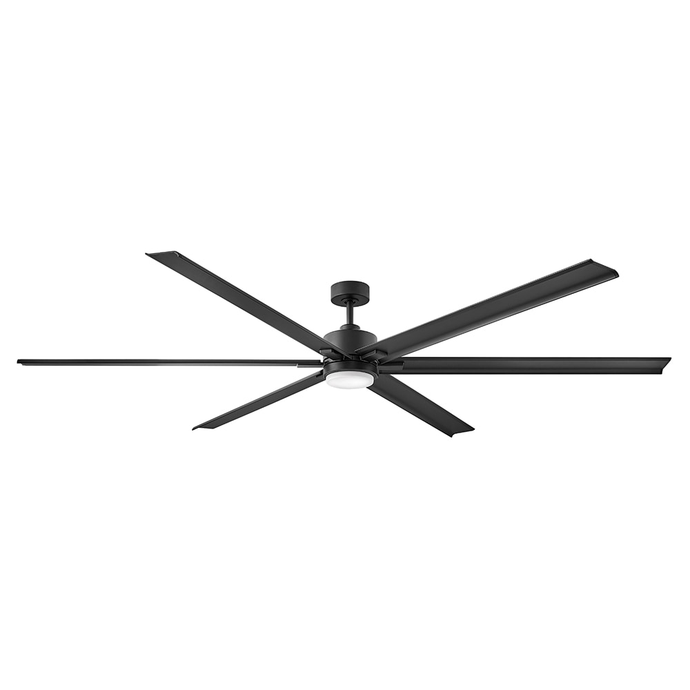 Hinkley 900999FMB-LDD Indy Maxx 99-in Integrated LED Outdoor Smart Matte Black with Matte Black Blades Ceiling Fan With Light - Remote Included ( 6 -Blade )