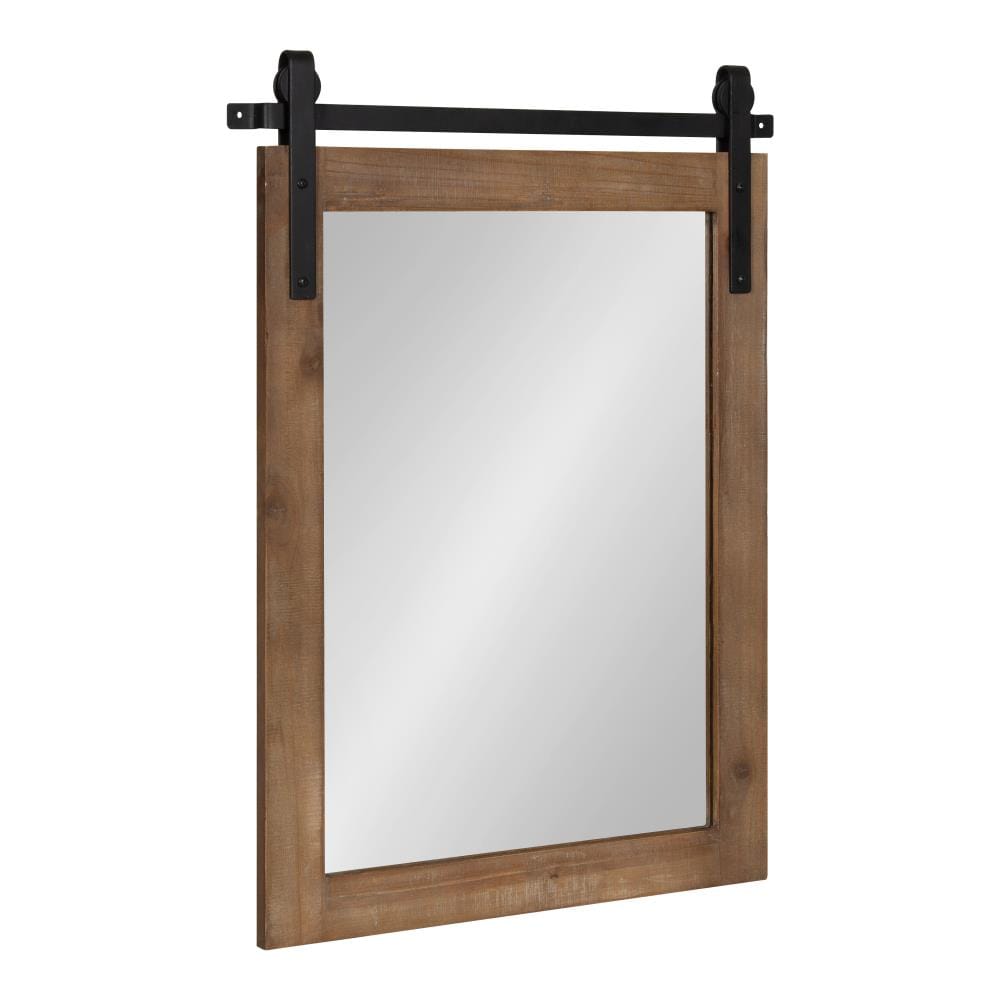 Kate and Laurel Cates 18-in W x 26-in H Rustic Brown Framed Wall Mirror ...