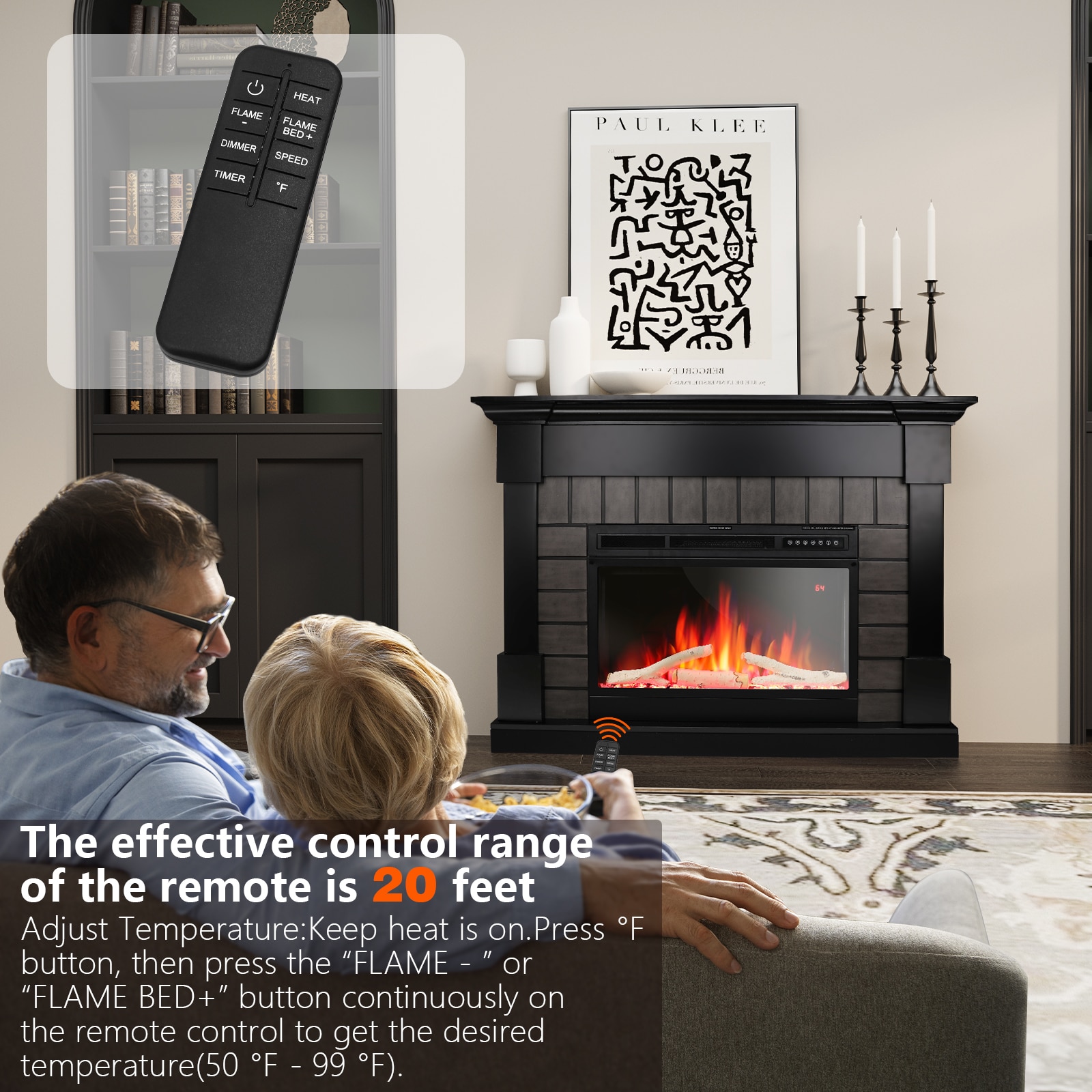 COWSAR LSM0128BK Electric-Fireplaces - View #9