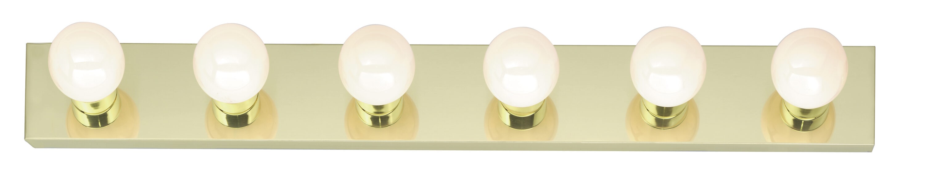 SATCO NUVO SF77/190 Nuvo 36-in 6 -Light Polished Brass Transitional Vanity light