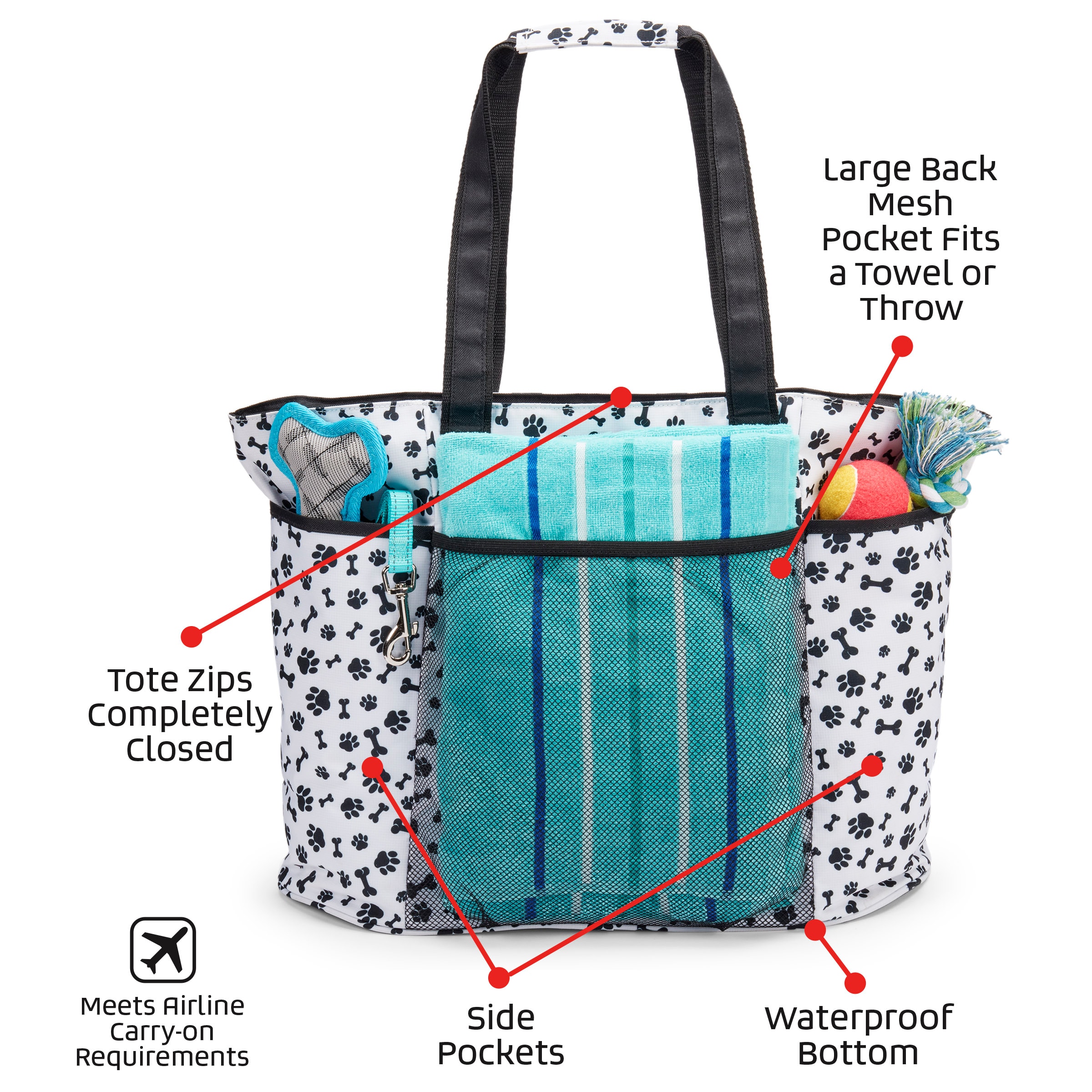 Mobile Dog Gear Dog Travel Tote Bag with Food Carrier - Pet Travel ...