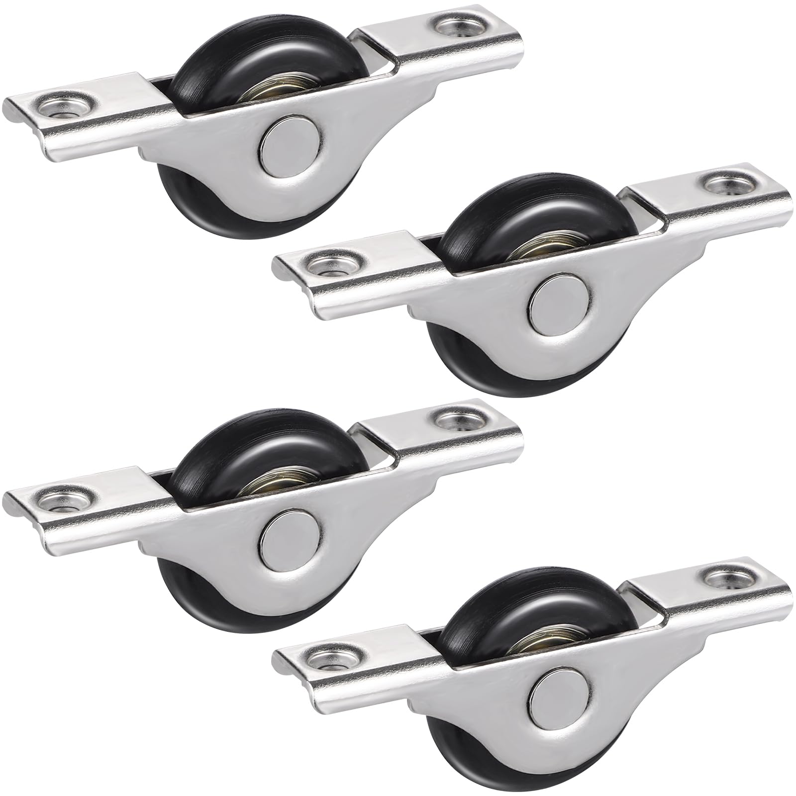 Adrinfly  4pcs Barn Door Kit Sliding Door Rollers Nylon Metal Closet Door Wheels Track Wheel Hardware for Cabinet Wardrobe Cupboard Home Office