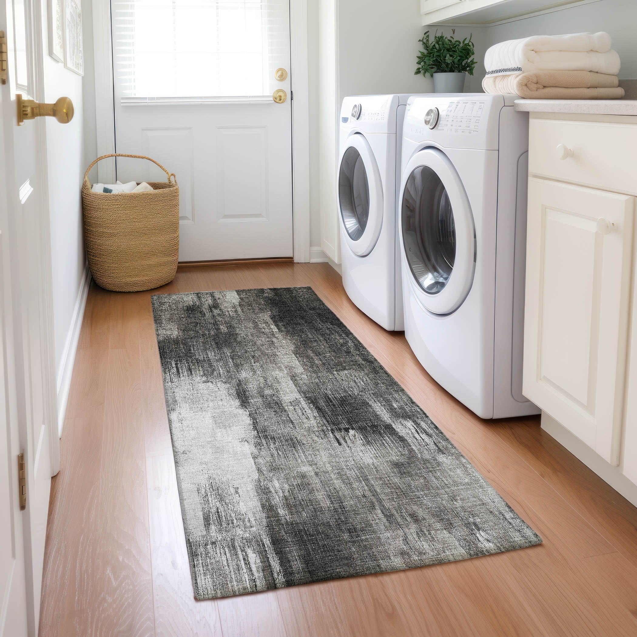 Addison Rugs ACN567GY2X8 Chantille ACN567GY 2 x 7 (ft) Polyester Gray Rectangular Indoor/Outdoor Machine washable Area rug