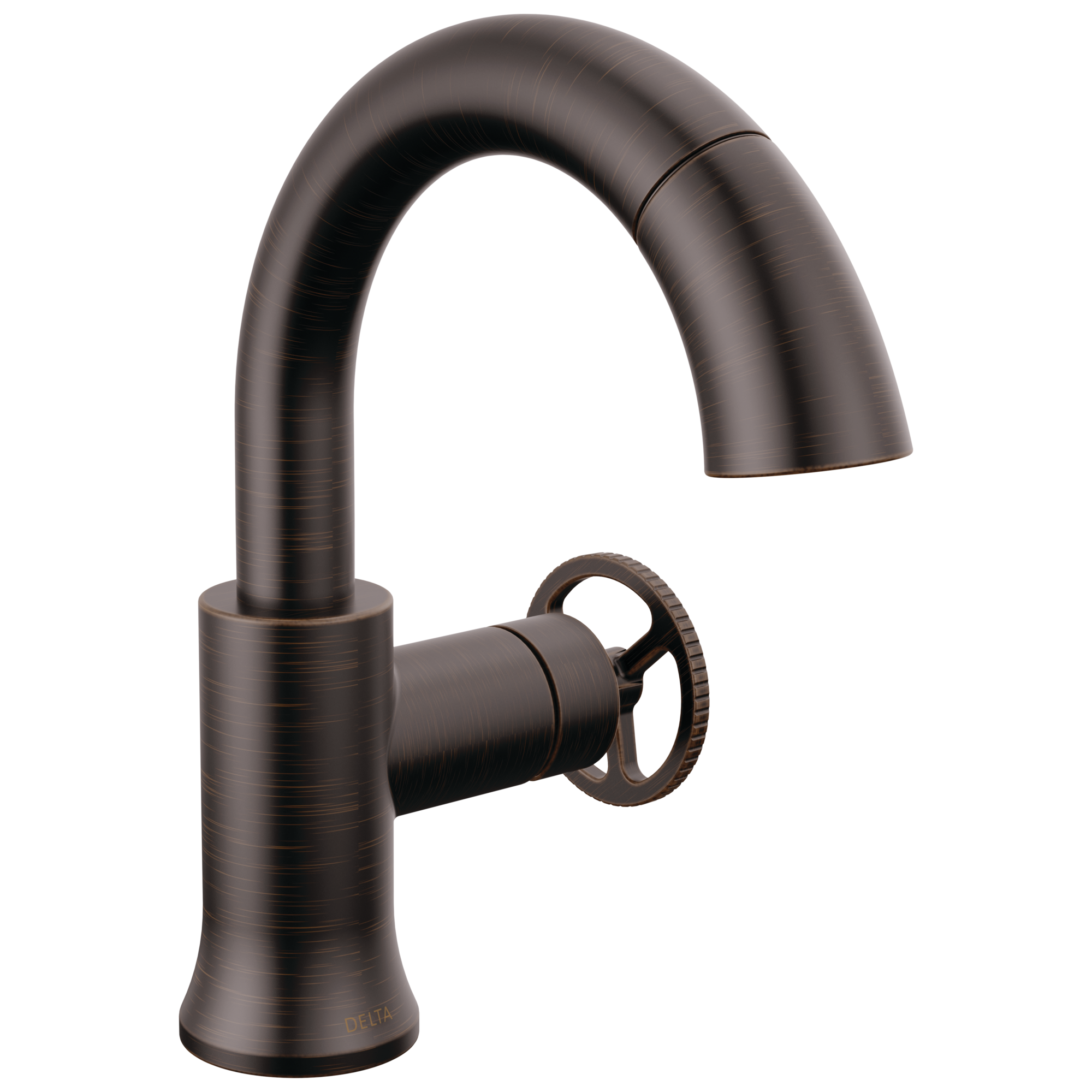 Delta 558HAR-RBPD-DST Trinsic Venetian Bronze Single hole 1-handle WaterSense Mid-arc Residential Handle Pull-down Bathroom Sink Faucet with Drain