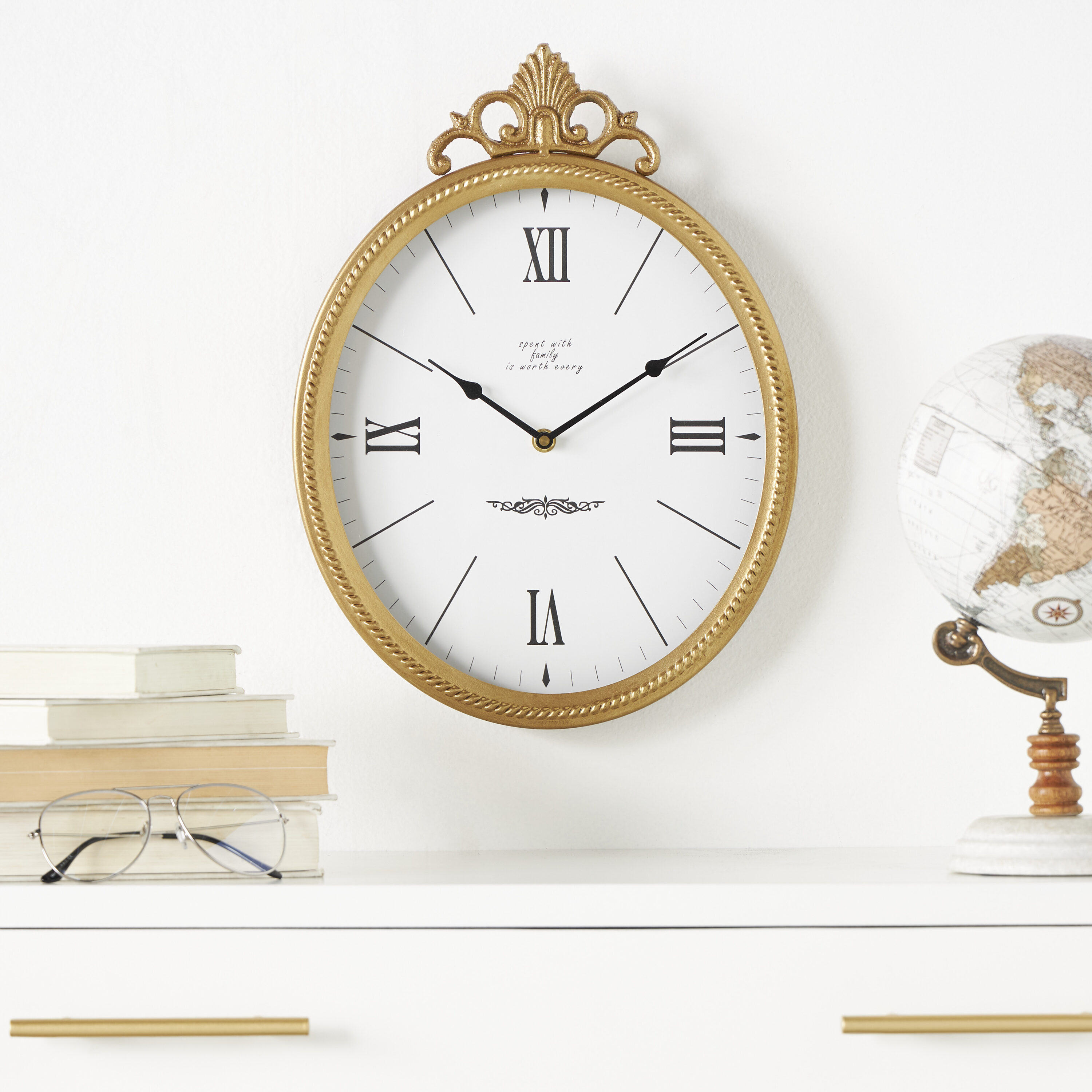 Grayson Lane 822111 Scroll Antique Analog Round Wall Modern