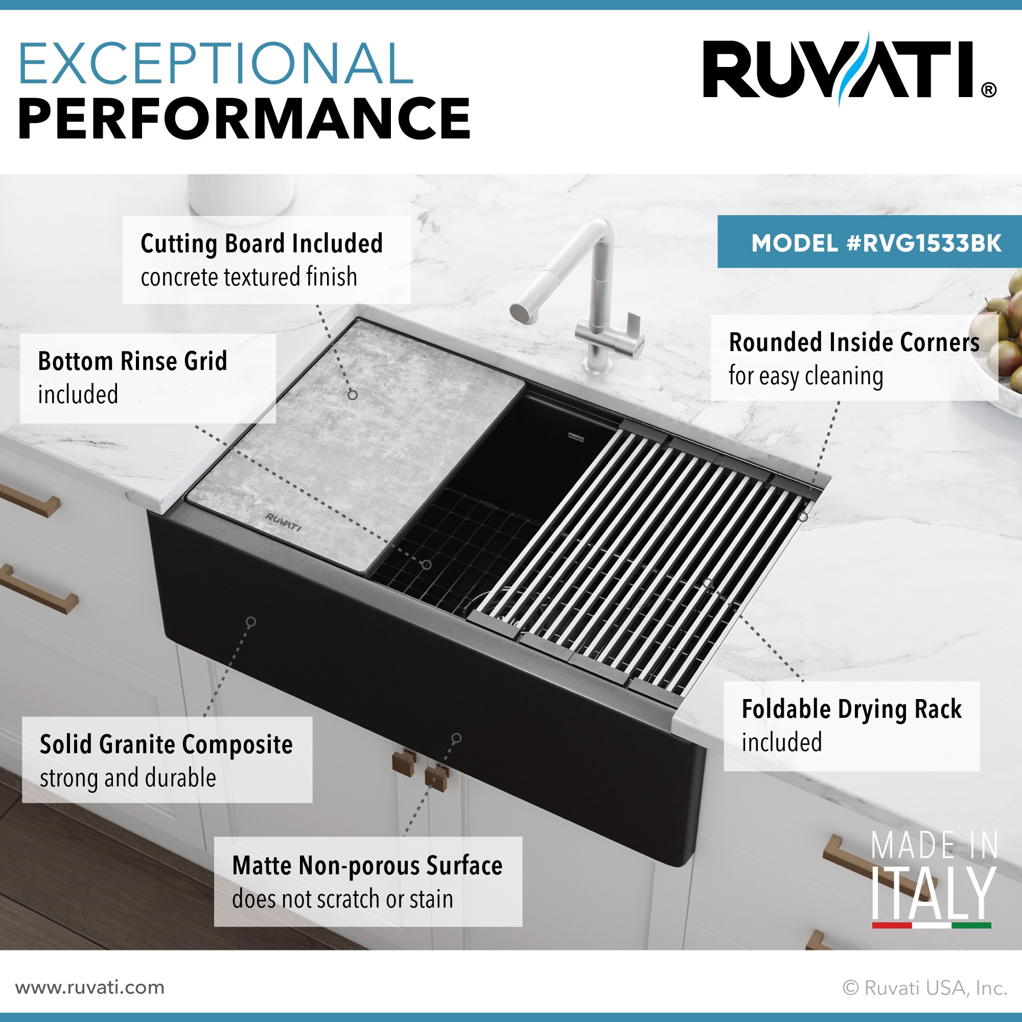 Ruvati RVG1533BK Kitchen-Sinks - View #7