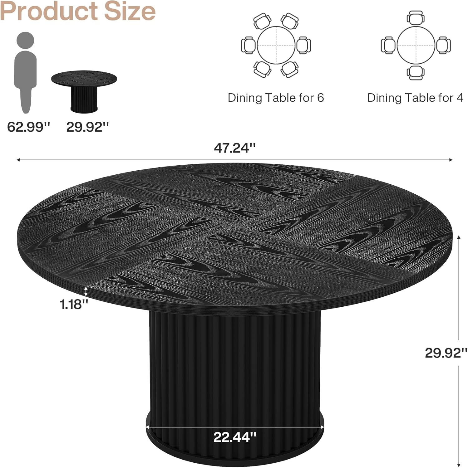Tribesigns LWSC-F2187X Dining-Tables - View #2