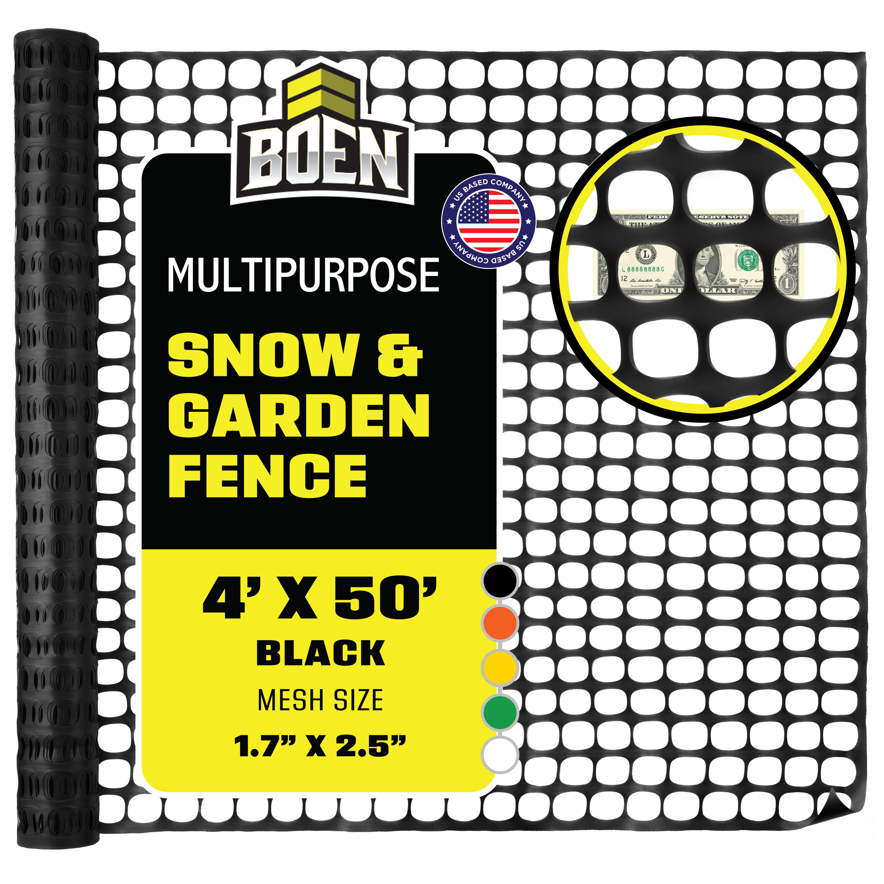 BOEN SL-454 4-ft H x 50-ft L Temporary Plastic Snow fence