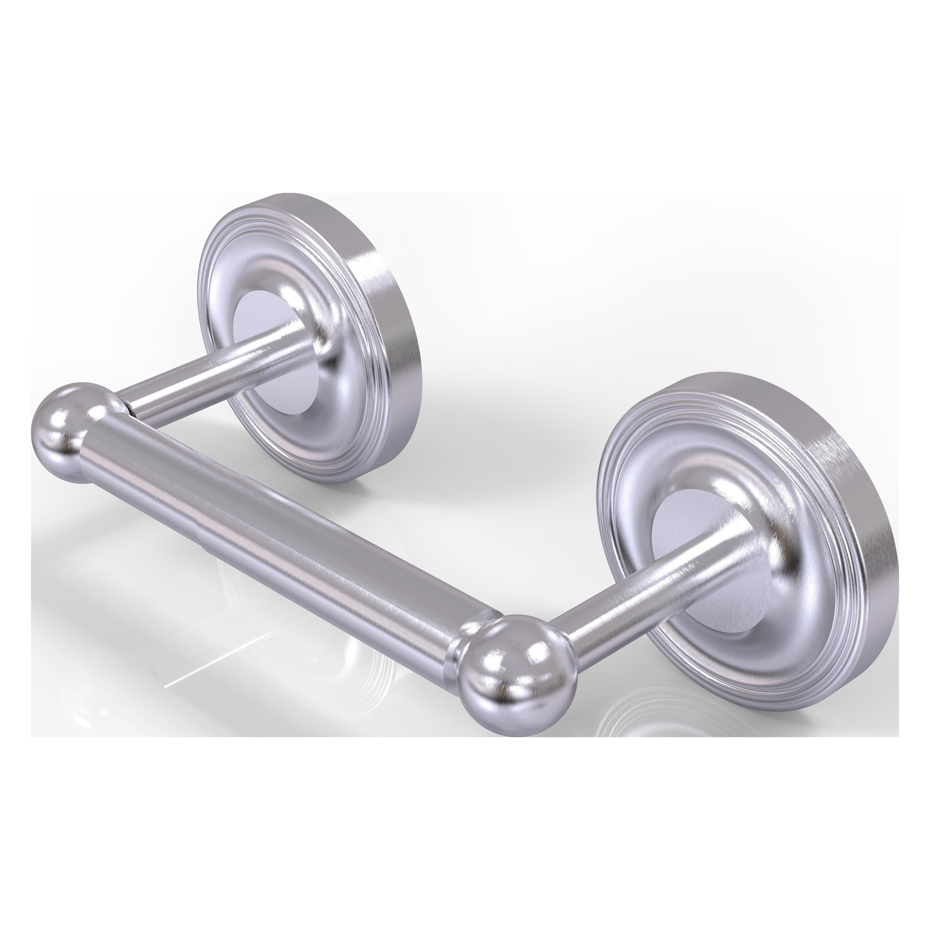 Allied Brass PR-24-SCH Prestige Regal Satin Chrome Wall mount Double post Toilet Paper Holder 1 -Rolls
