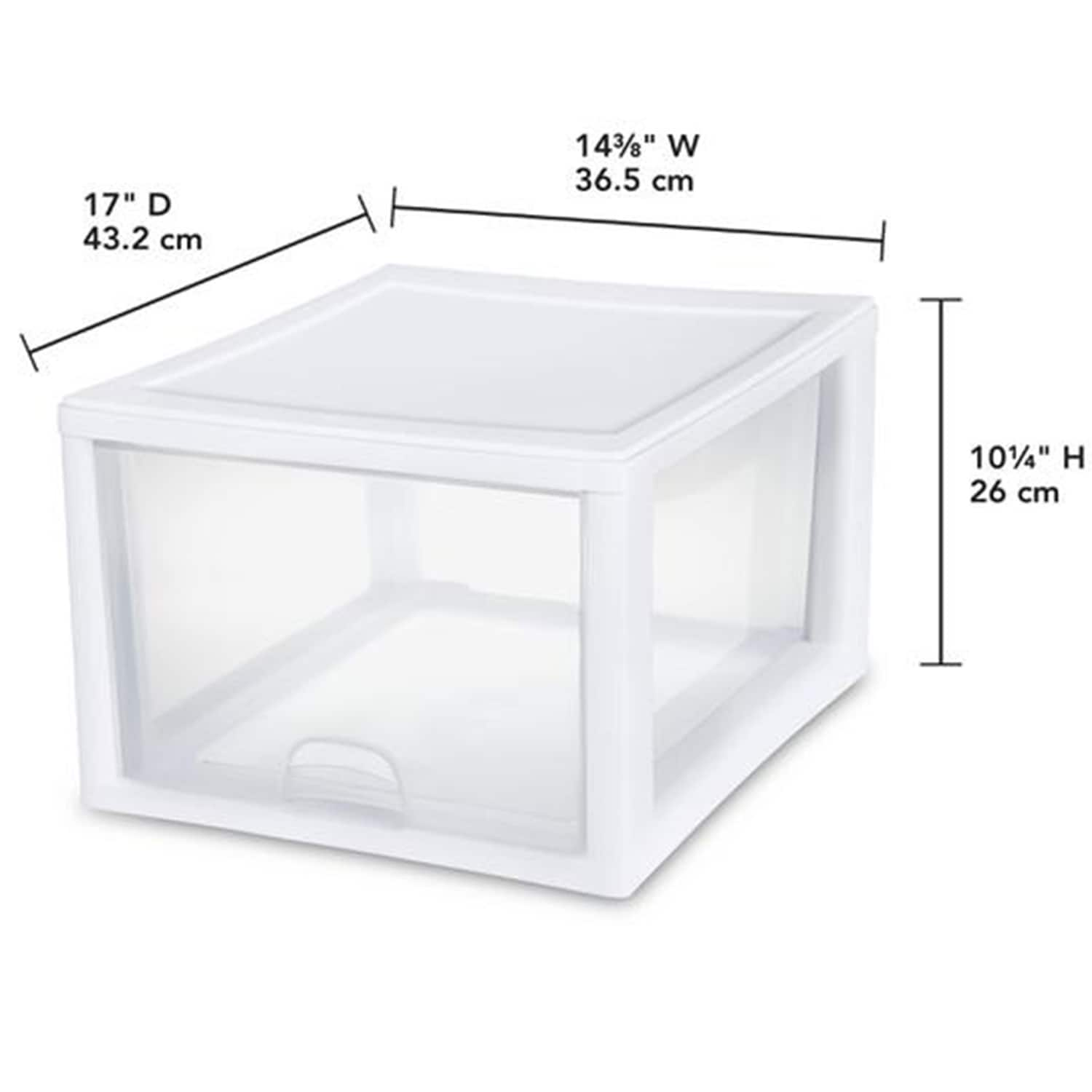 Sterilite Corporation 4-Pack White Stackable Plastic Storage Drawer 10 ...