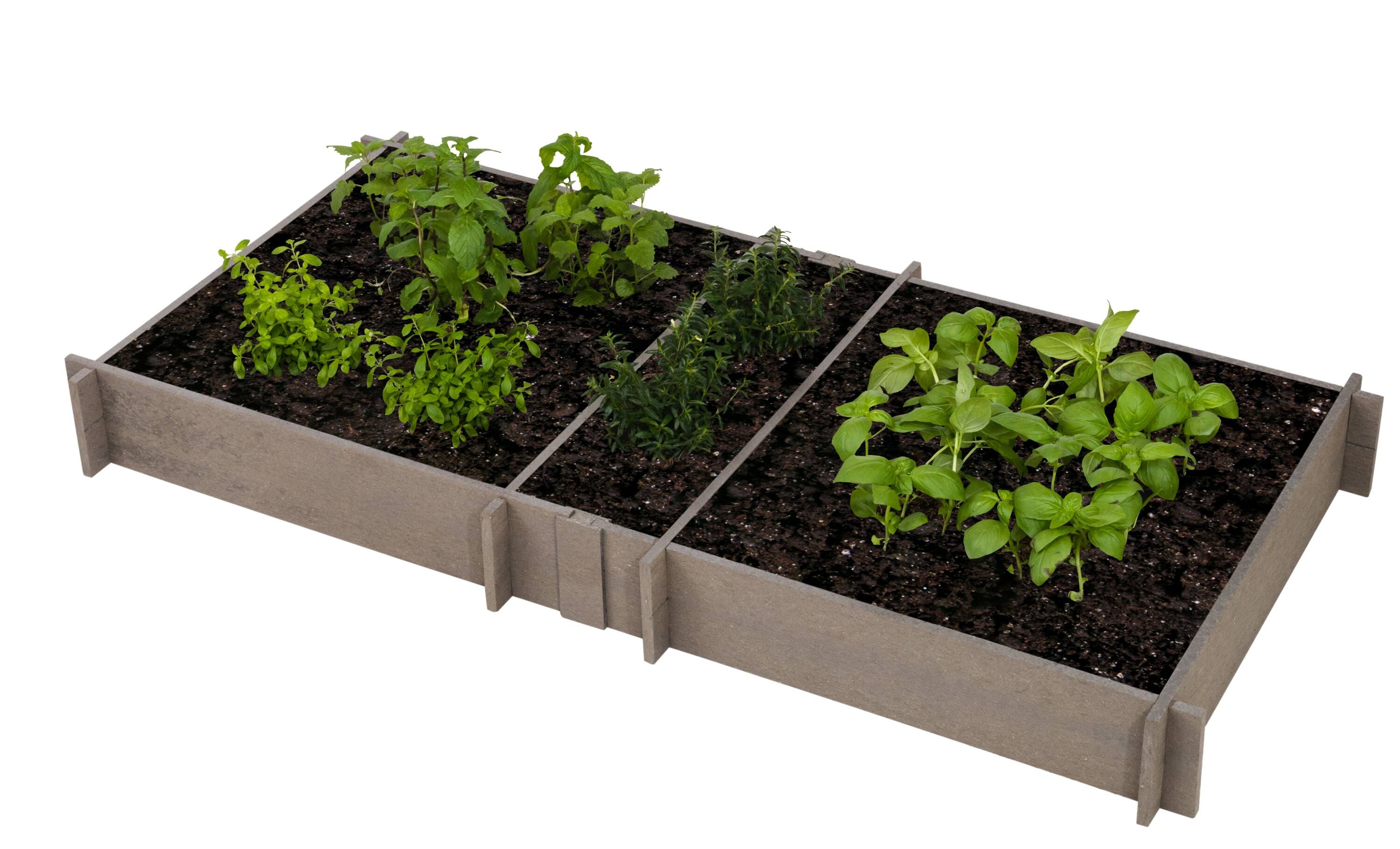 Vioscapes V-FB6X3ST5 7.5-cu ft 35-in W x 72-in L x 5-in H Stone Grey Composite Raised Garden Bed