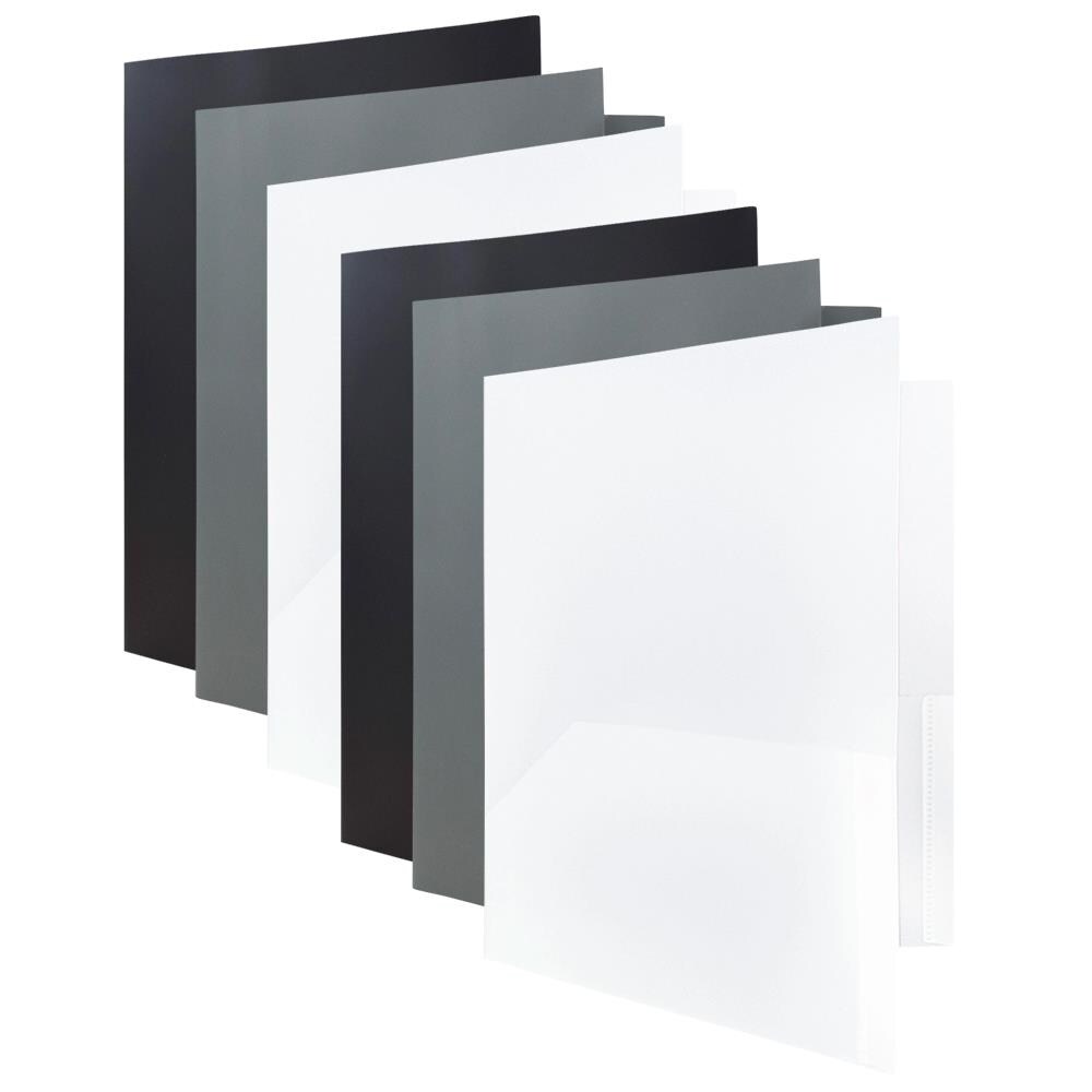 JAM Paper 383EBAASST 6 -Pack Assorted Plastic 9-in x 12-in Pocket folder