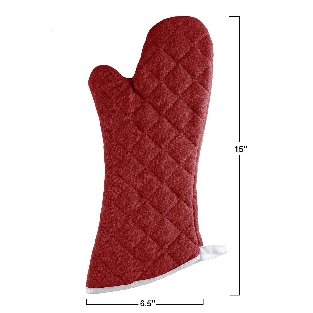 Lavish Home Silicone Red Oven Mitts with Quilted Lining (2-Pack