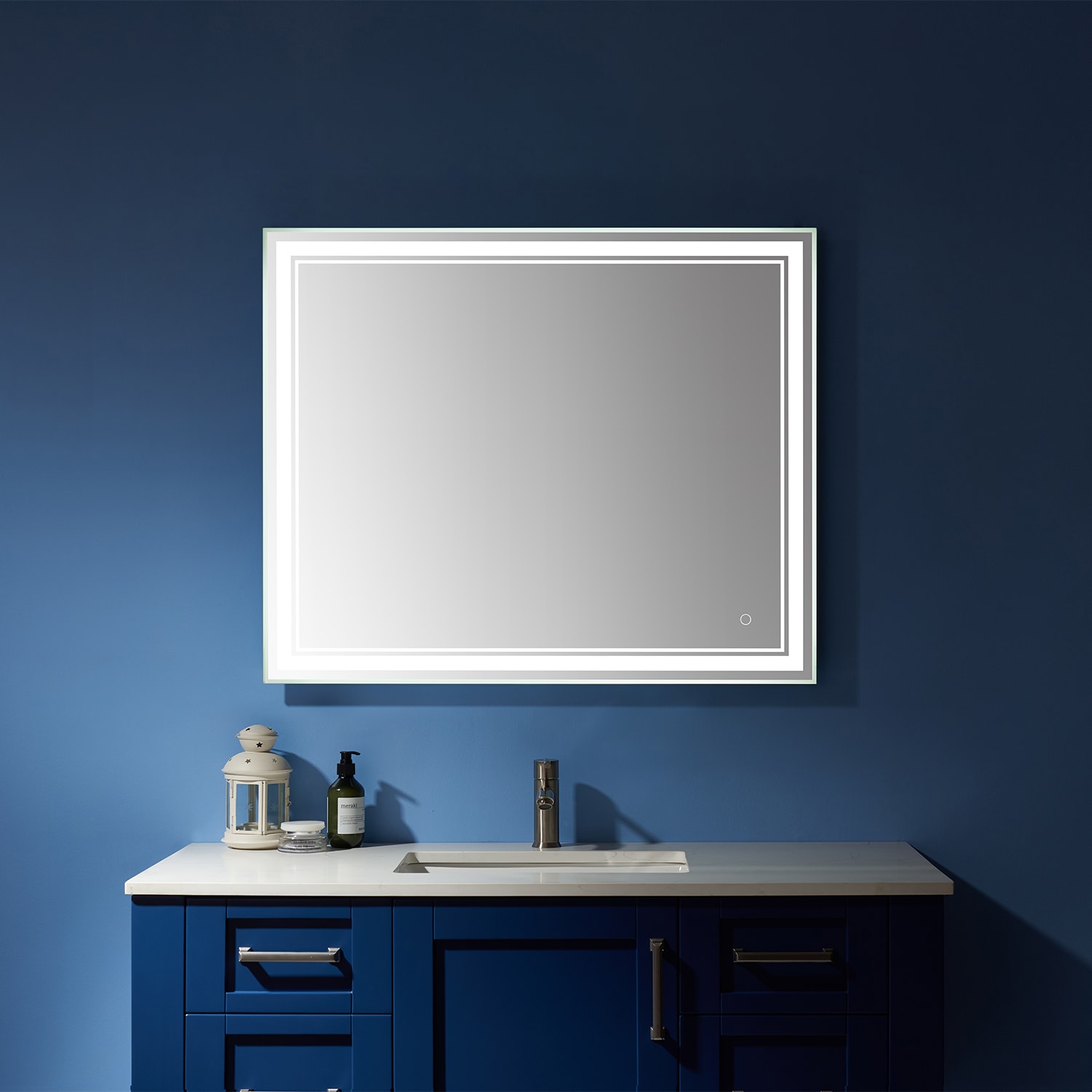 Vinnova 811036R-LED-NF 36-Inches x 30-Inches Flat Frameless Rectangle Dimmable Lighted Bathroom Vanity Mirror ( No Frame )