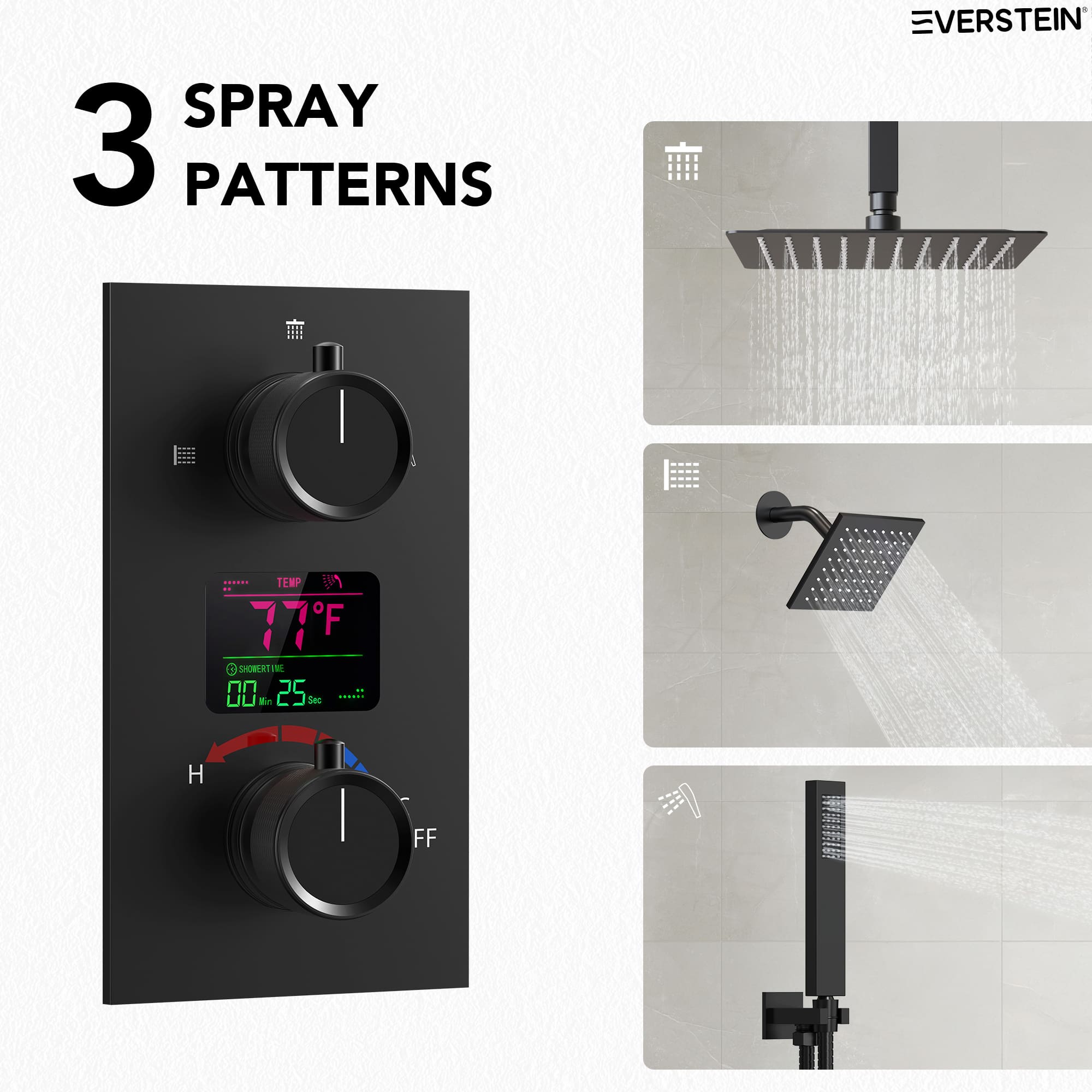 EVERSTEIN SFS-1033-BK12 Tub-Shower-Faucets - View #3