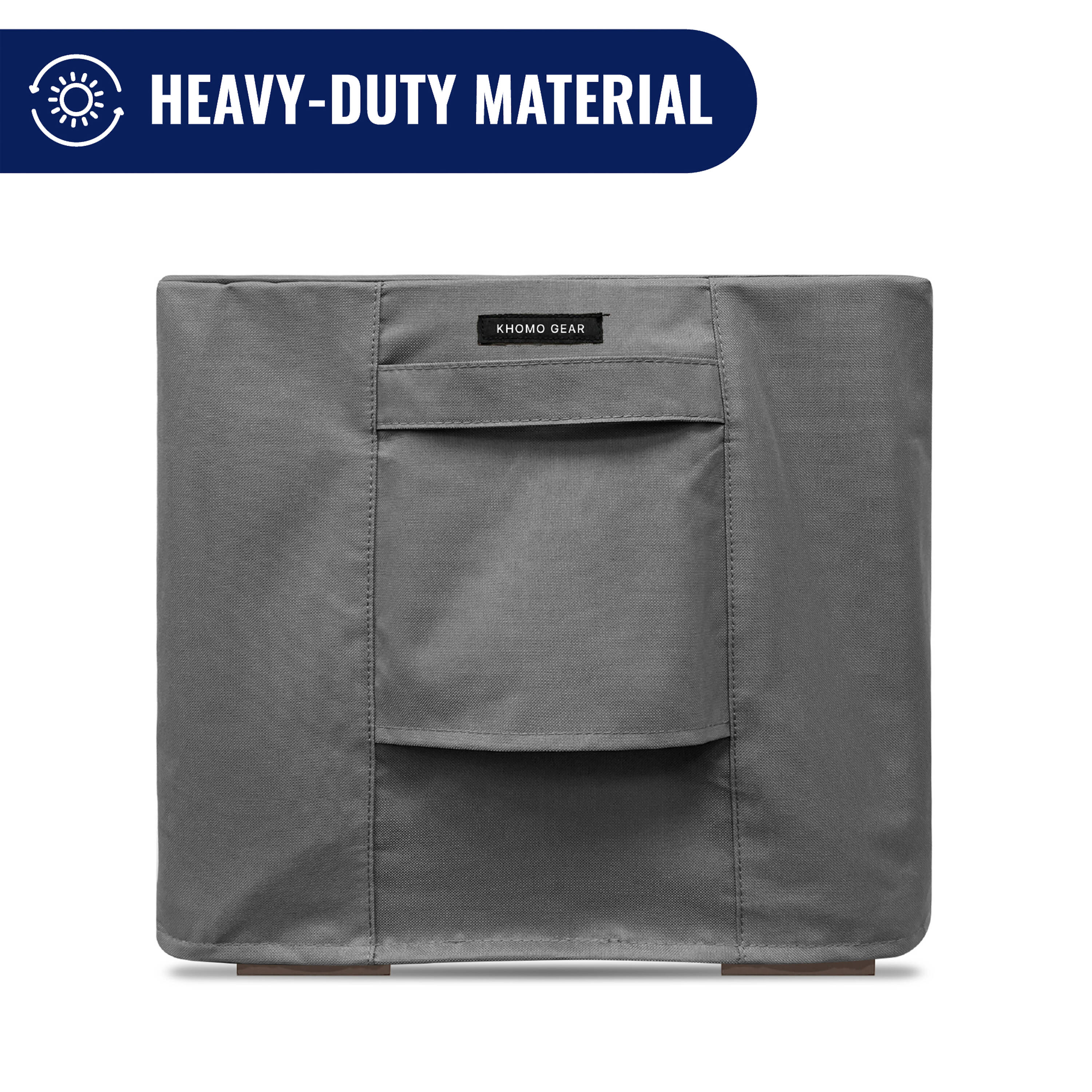 KHOMO GEAR GER-1209 Gray Polyester Patio Furniture Cover For Ottoman