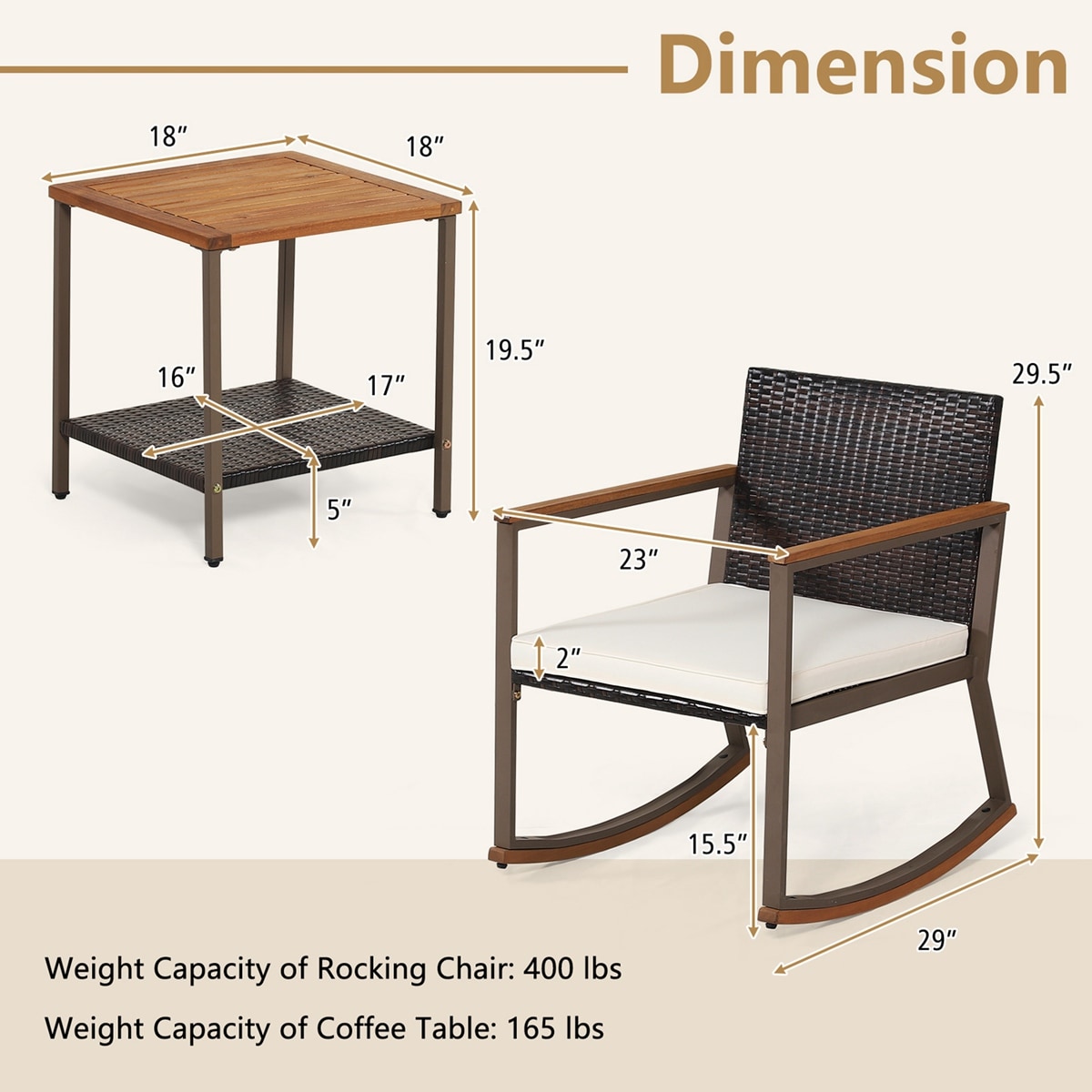 Costway HW70901WH Patio-Conversation-Sets - View #3