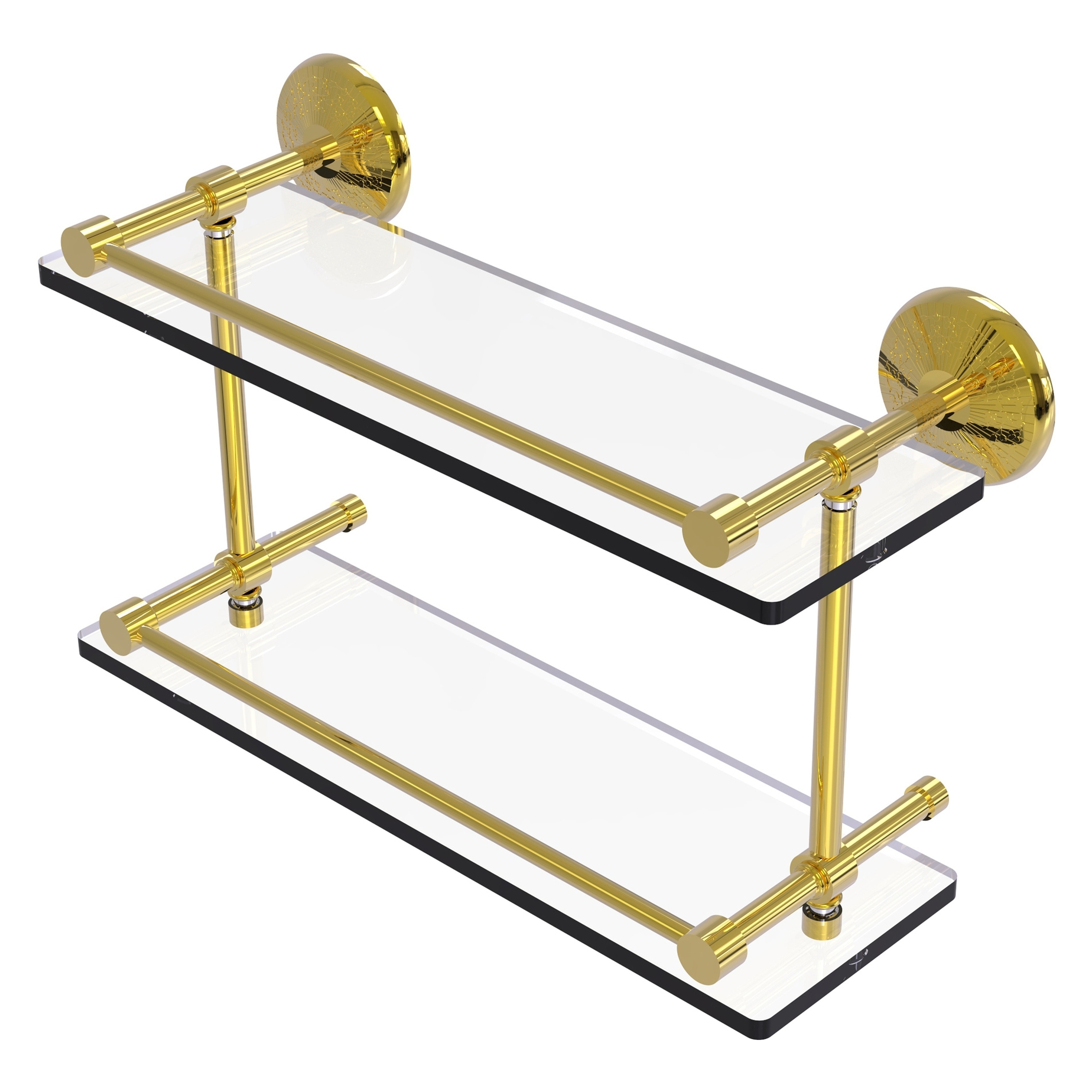 Allied Brass MC-2/16-GAL-PB Monte Carlo Polished Brass 2 -Tier Wall mount Bathroom Shelf ( 16-in x 8-in x 5-in )