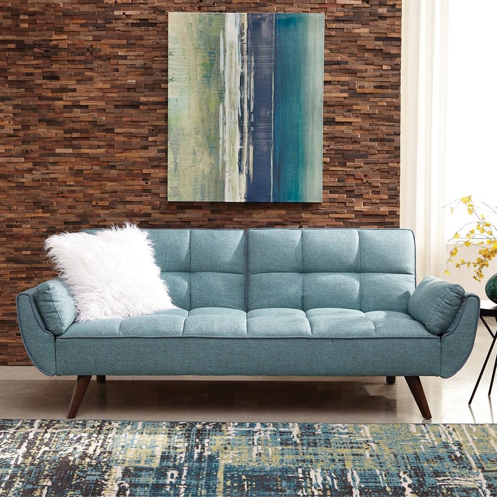 Scott Living 360025 Tastemaker Turquoise Blue Contemporary/Modern Polyblend Futon