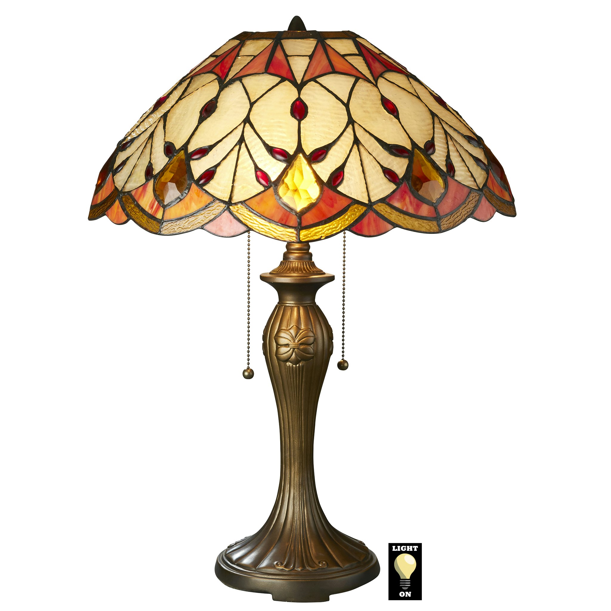 Design Toscano TF85002 23-in Multiple LED Table Lamp with Glass Shade