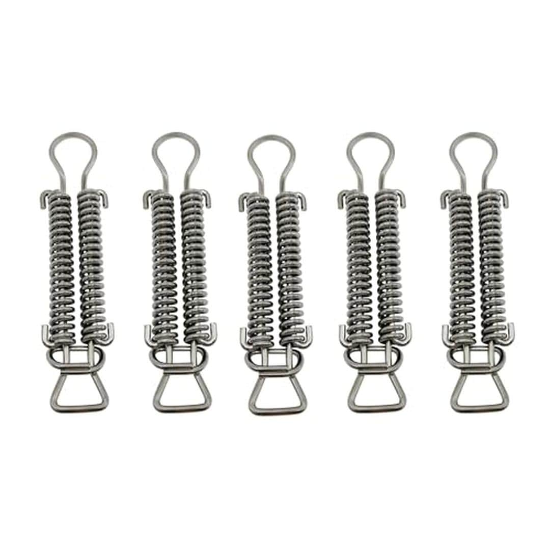 Poolzilla DOUBLE-SPRING-5PK 5 PCS 8 In. Long Stainless Steel Double Spring with D Ring features Double Coil Design Fighting Against Warping Bending