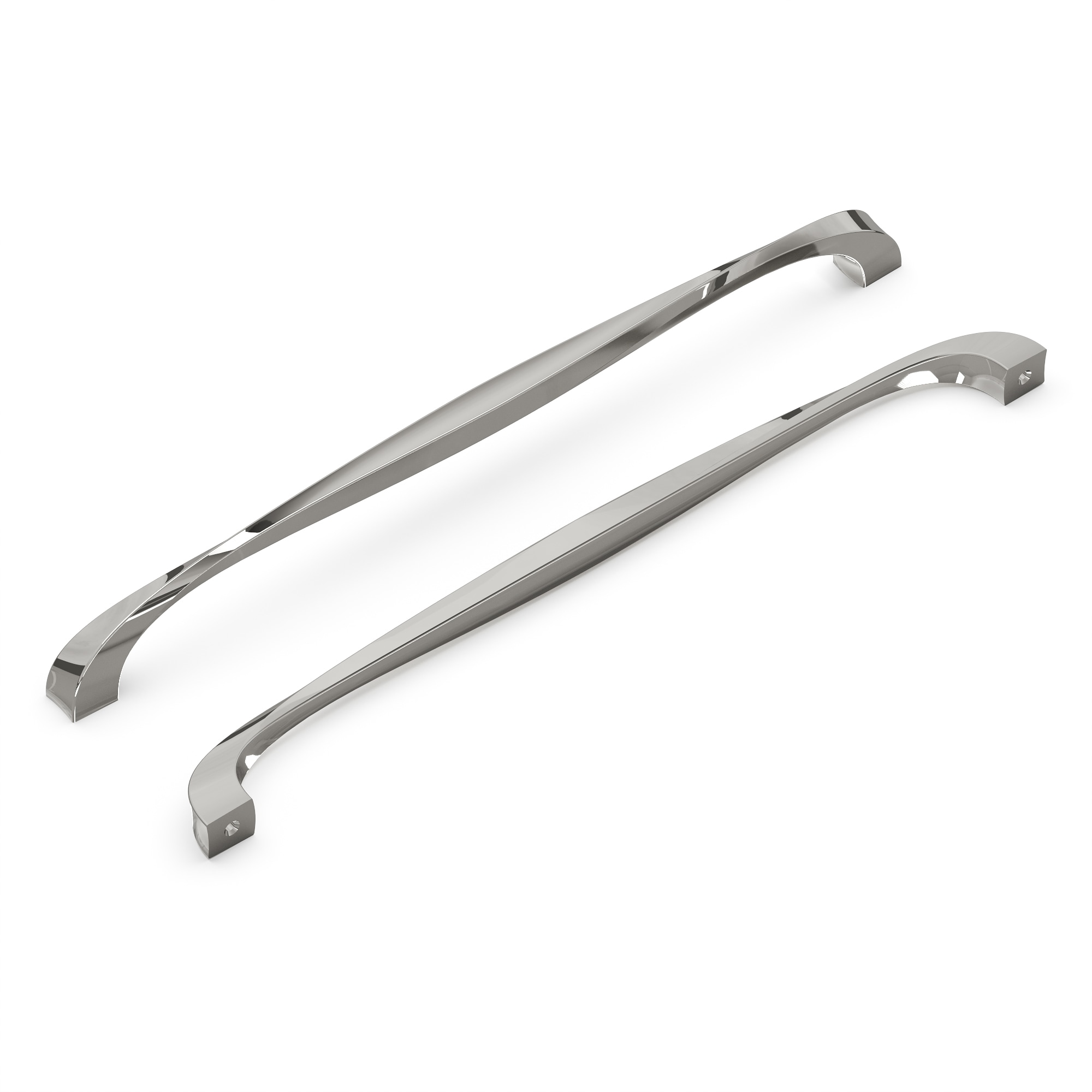 Hickory Hardware H076021-14-5B Twist 12-in , 305mm Center to Center Polished Nickel Arch Handle 5 -Pack