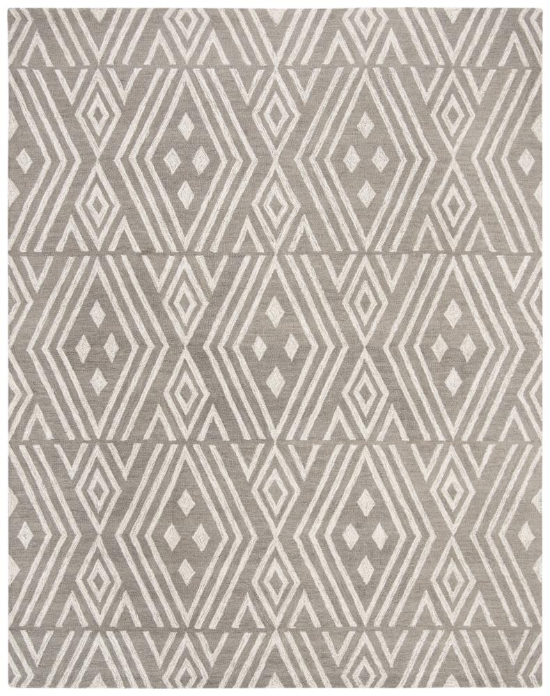 Safavieh MLP609F-8 Micro-Loop Caustic 8 x 10 (ft) Tufted Wool Gray/Ivory Rectangular Indoor Geometric Area rug
