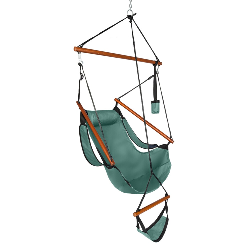 Winado 36.3 in. Portable Hammock Rope Chair Outdoor Hanging Air Swing in  Green in the Hammocks department at