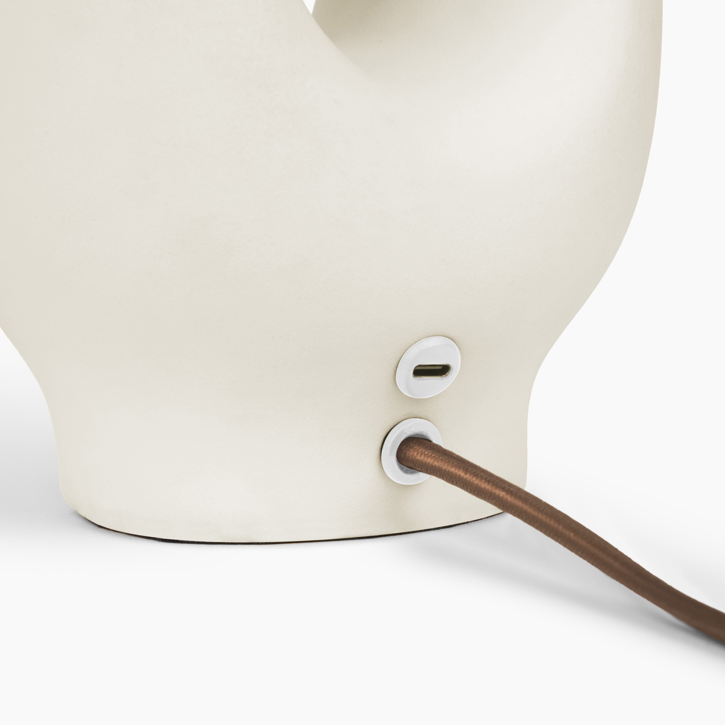 Artemis 22" White Ceramic Table Lamp with Cotton Shade