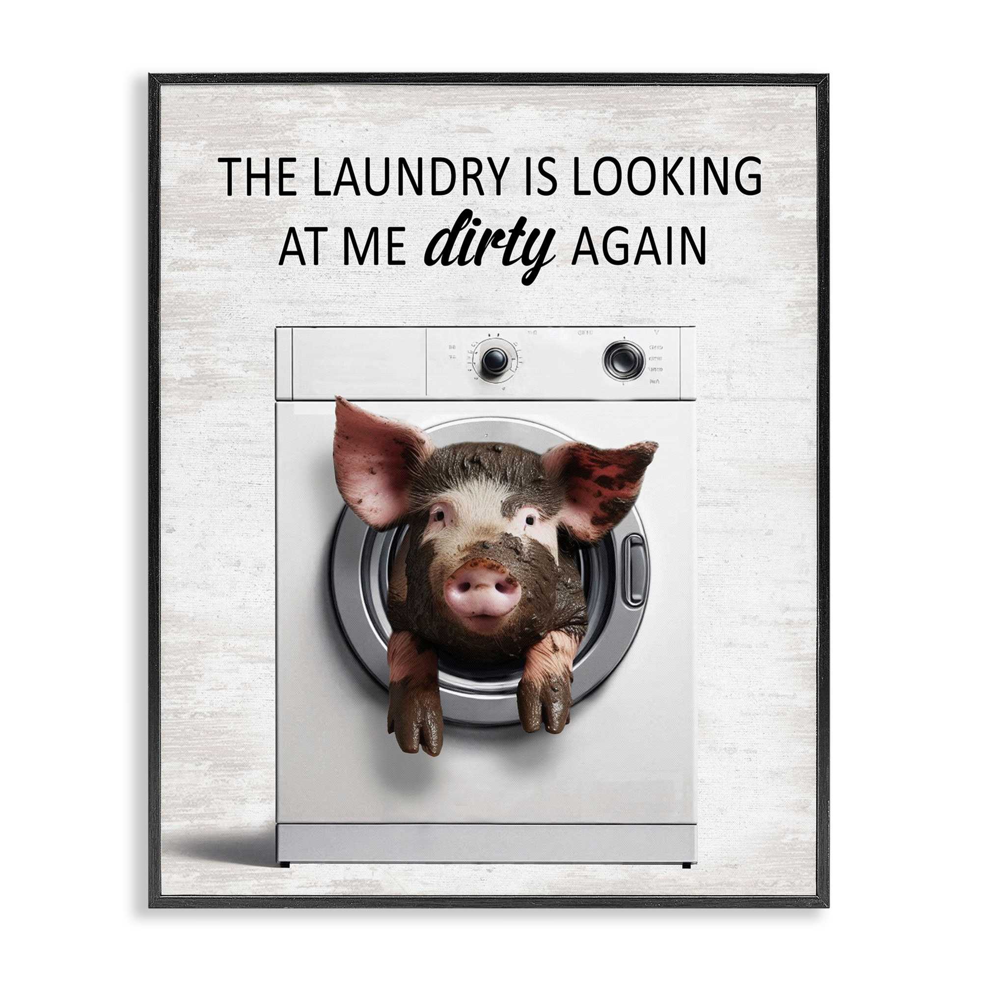 Stupell Industries BS-863-FR-16X20 Laundry Looking At Me Dirty Black Framed Giclee Art By Lettered and Lined 16 x 20