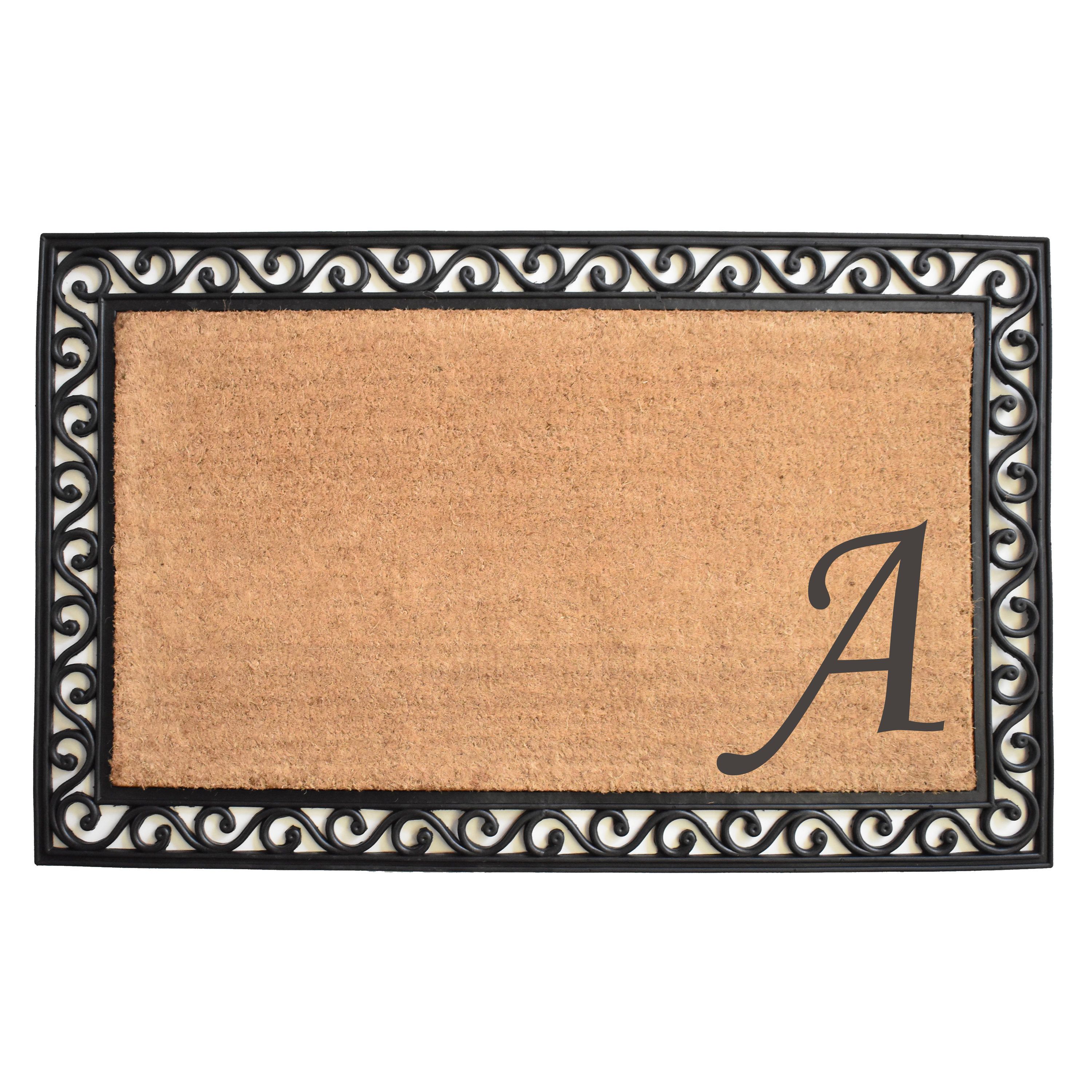 Callowaymills 104023048A 30-in x 48-in Natural/Black Coir/Rubber Non-Slip Grip Indoor or outdoor Door Mat