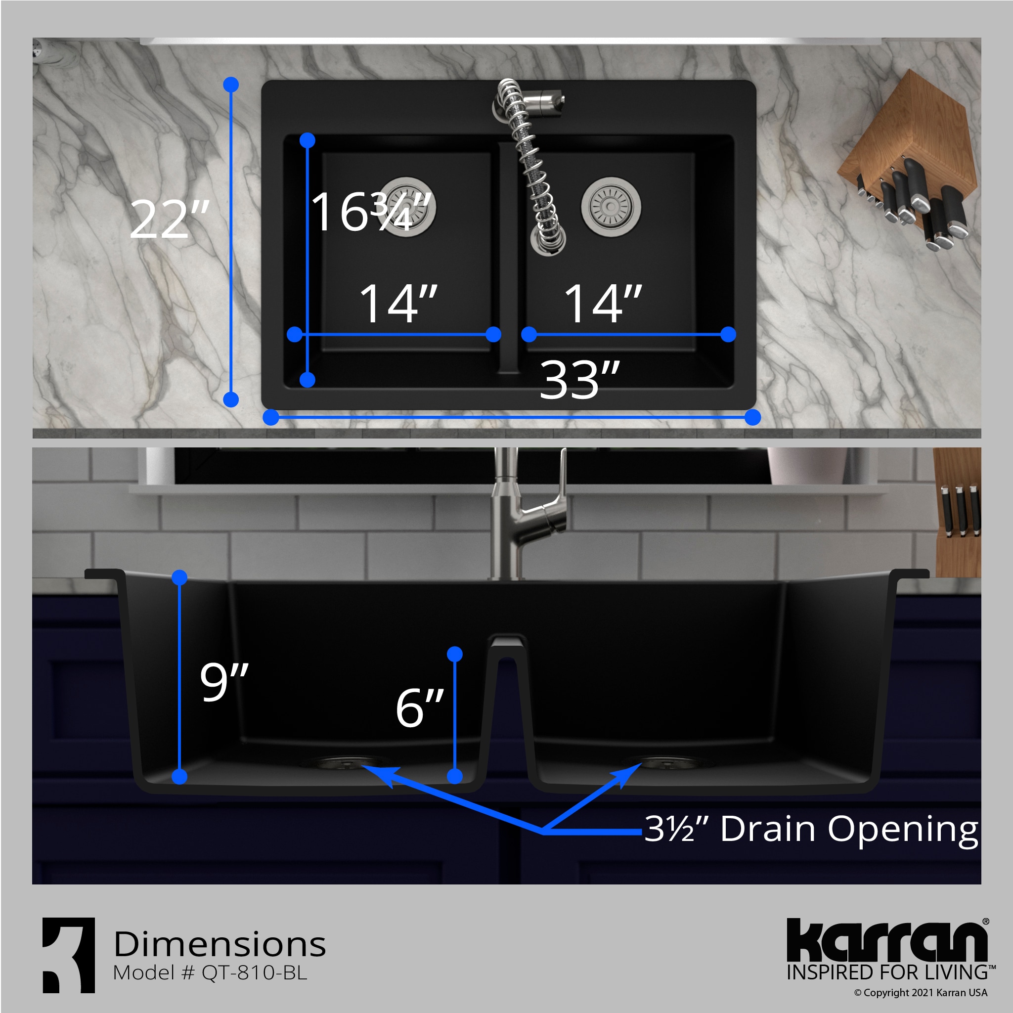 Karran QT-810-BL Kitchen-Sinks - View #9