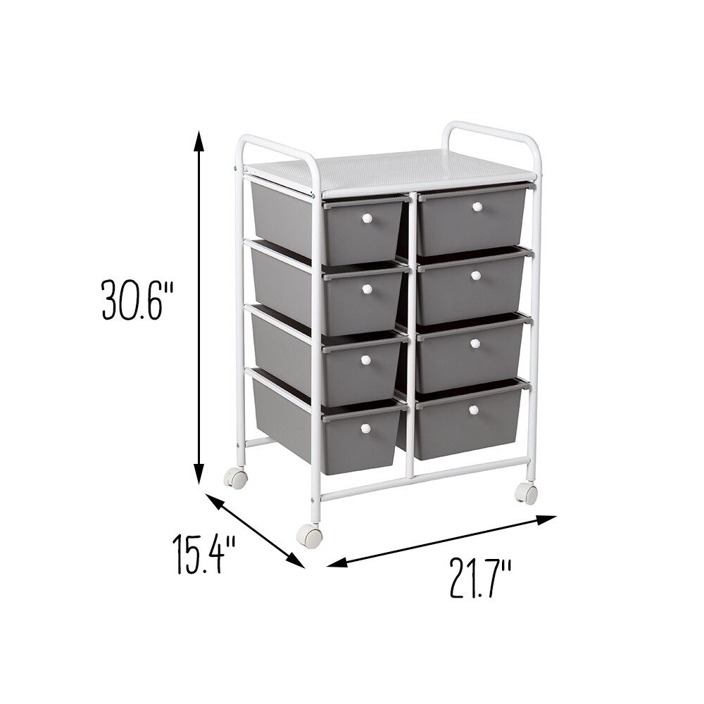 Honey Can Do Metal Kitchen Cabinet Organizer with Drawers, White