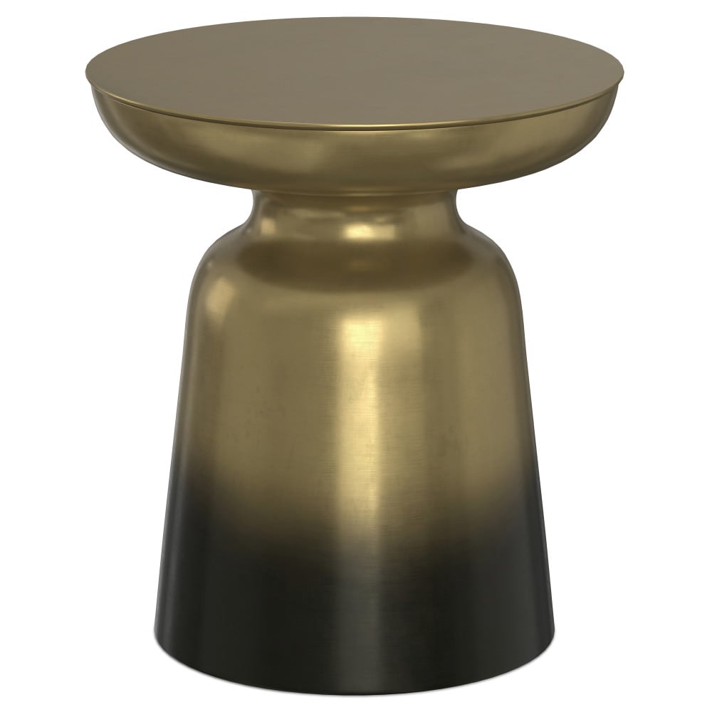 Simpli Home AXCMTBL-04-OMBG Toby 15.75-in W x 17.7-in H Gold/Black Ombre Metal Round Modern End Table Fully Assembled