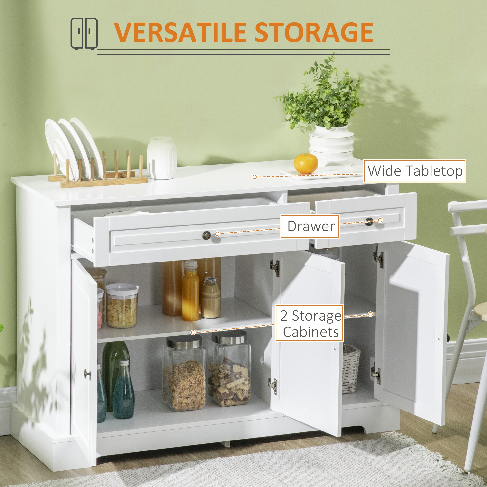 HomCom 835-651WT Cabinets-Kitchen - View #9